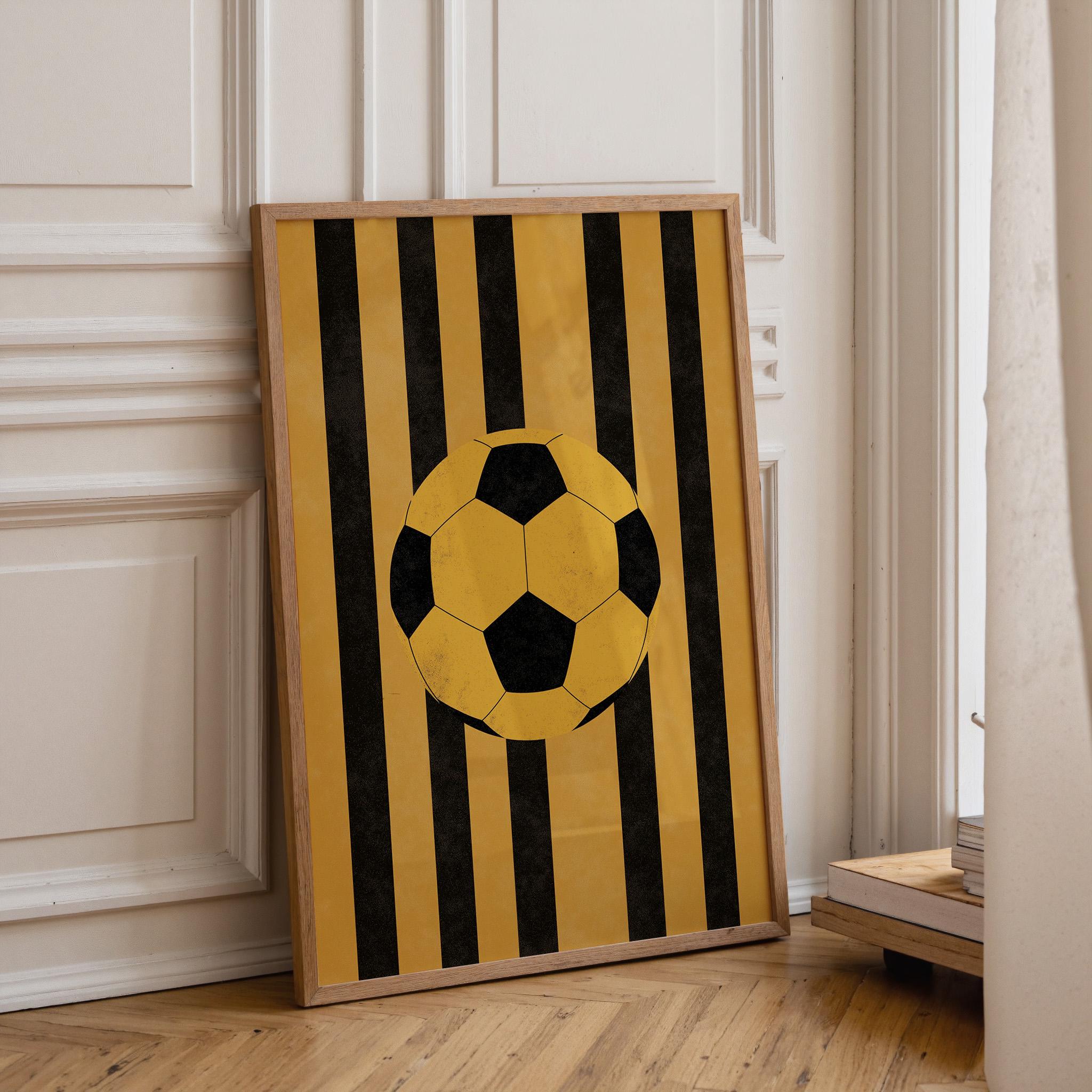 Yellow & Black Stripe Football/Soccer Poster