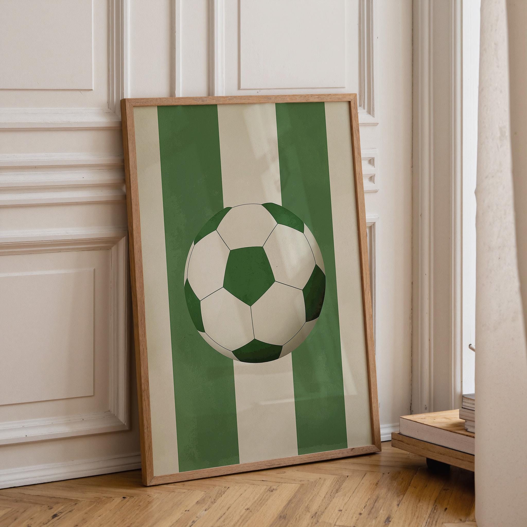 Minimalist Green Stripe Football/ Soccer Poster