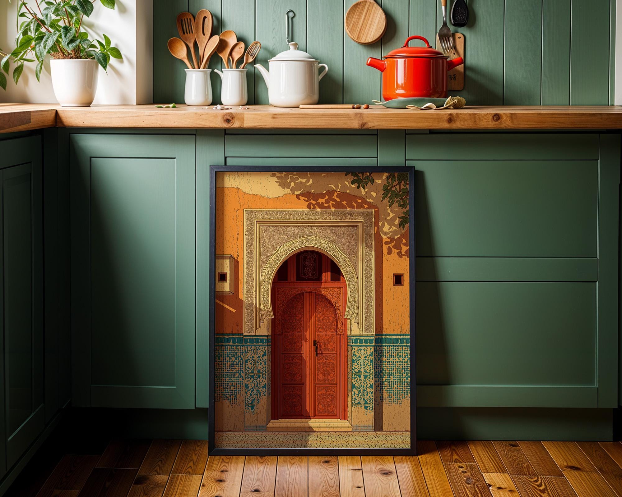 Moroccan Door Terracotta Arch Wall Art by The Wall Art Studio