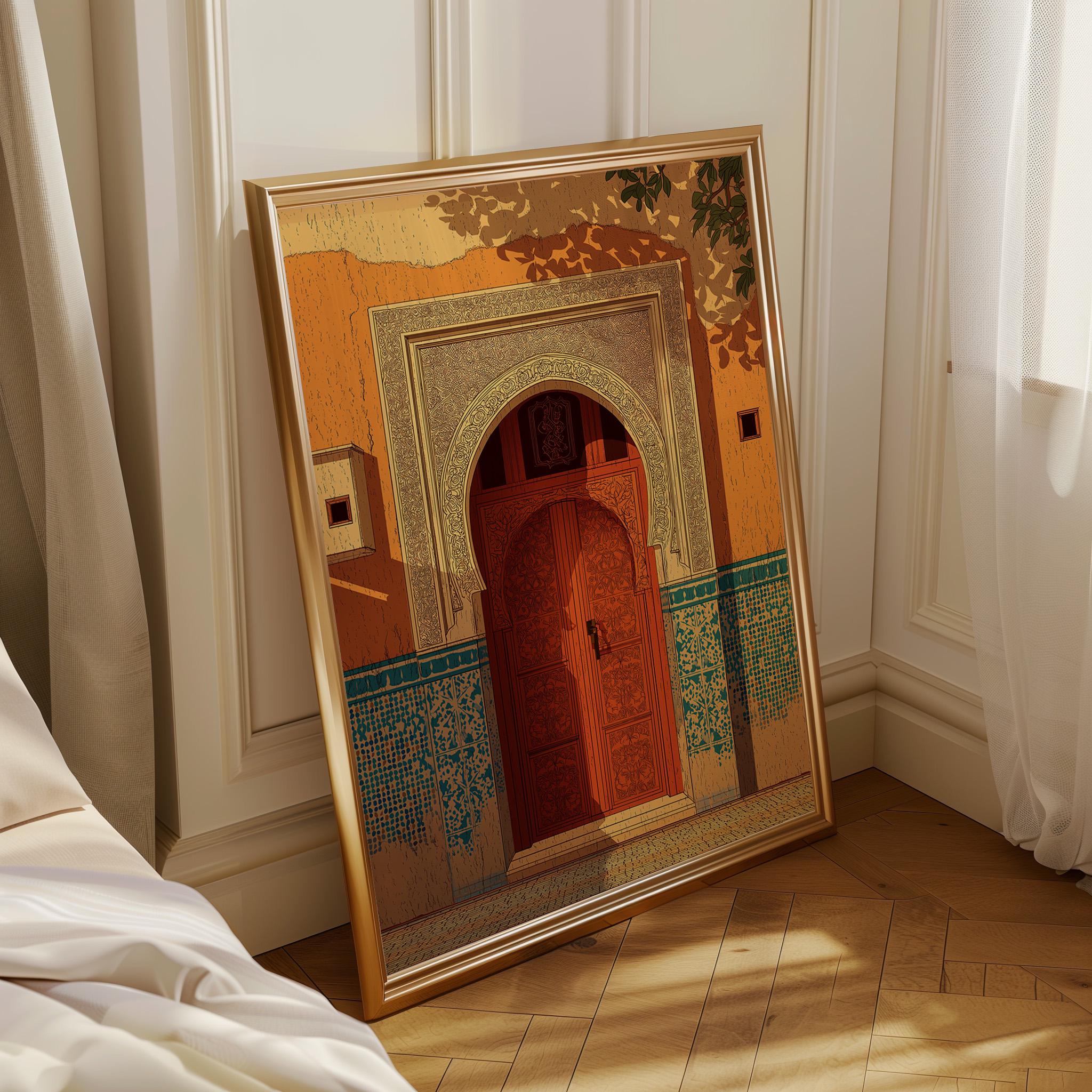 Moroccan Door Terracotta Arch Wall Art by The Wall Art Studio