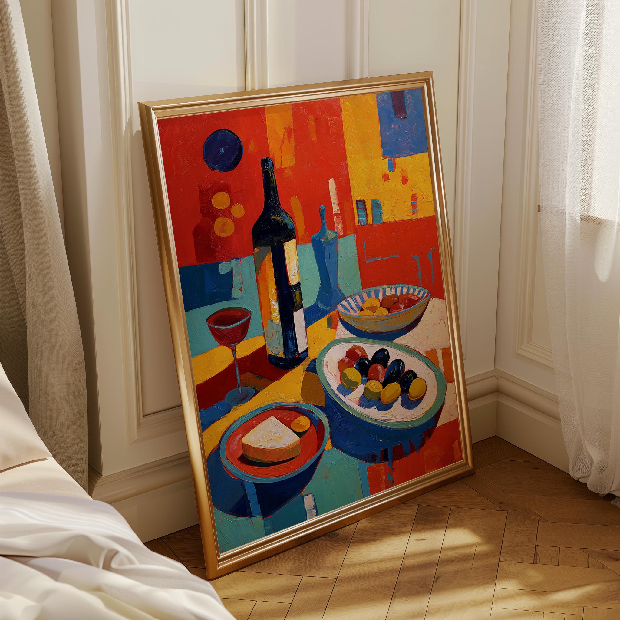 Mediterranean Wine & Olive Wall Art Print