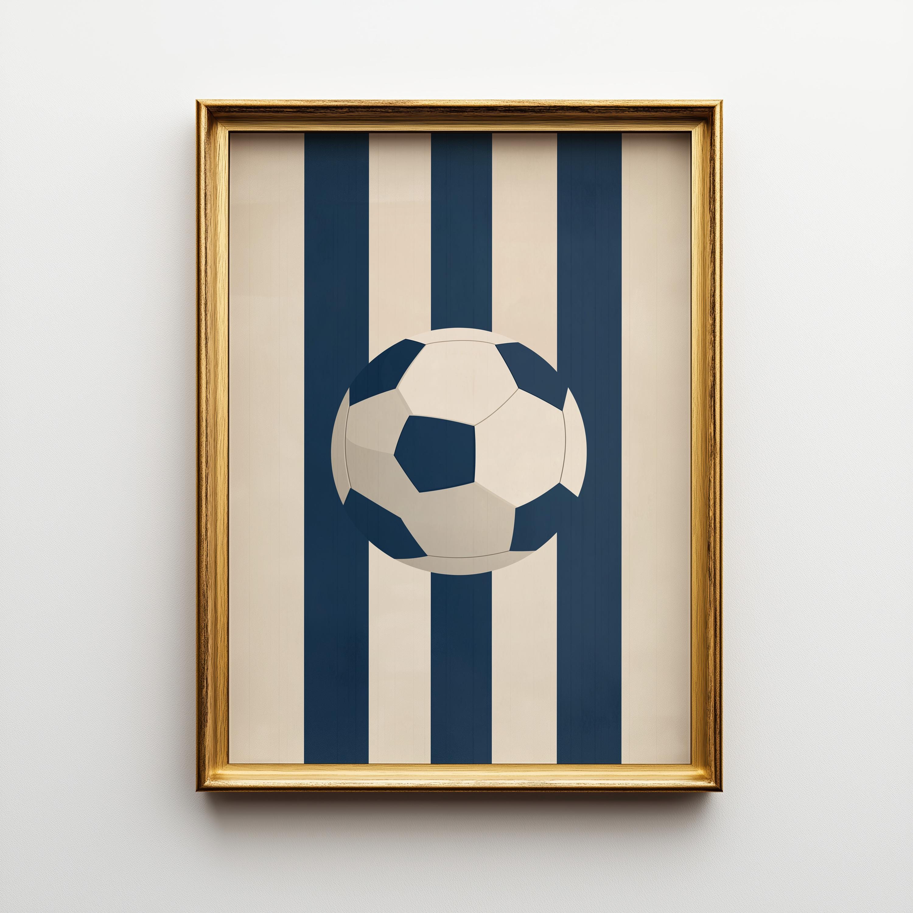 Minimalist Blue Stripe Football/ Soccer Poster