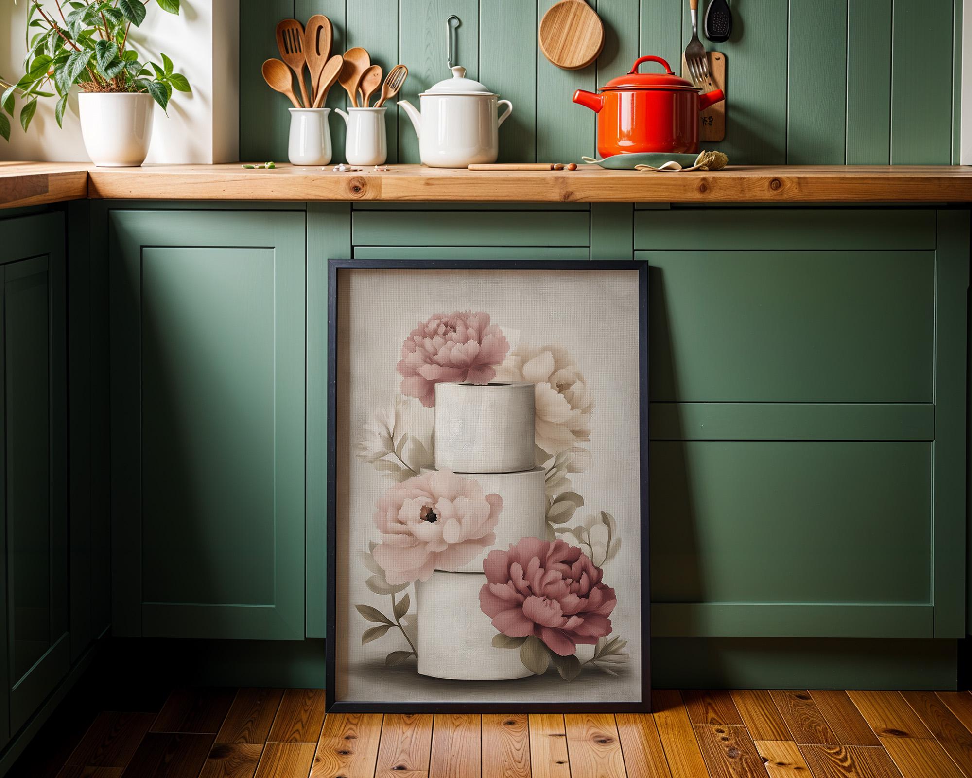 Shabby Chic Magnolia Floral Toilet Paper Print