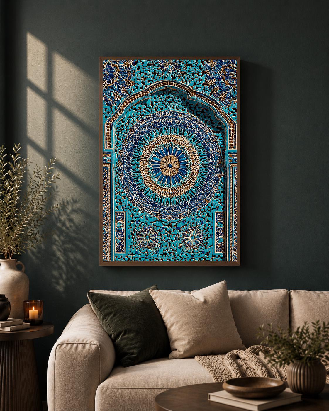 Moroccan Mosaic Framed Canvas Art
