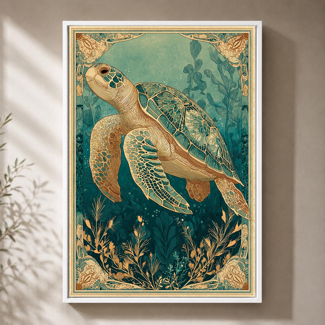 Sea Turtle Framed Canvas Art