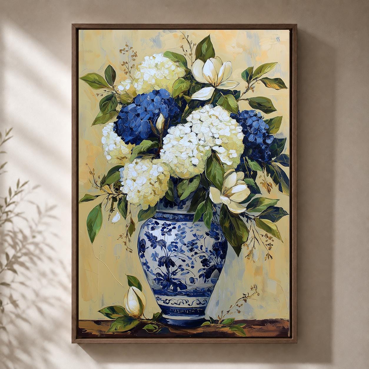 Blue Hydrangea Framed Canvas r