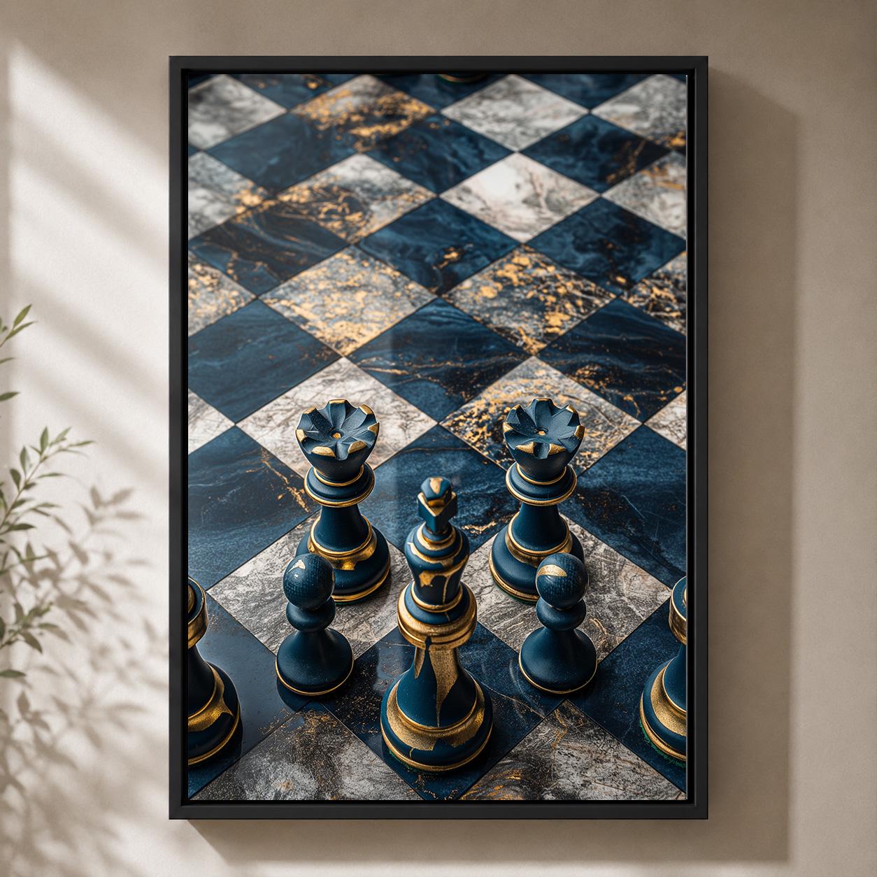 Chess Board Framed Canvas