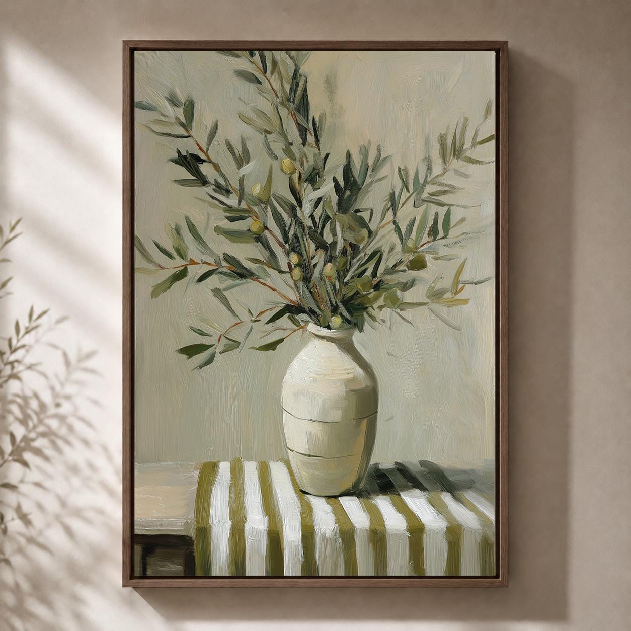 Mediterranean Kitchen Olive Branch Framed Canvas