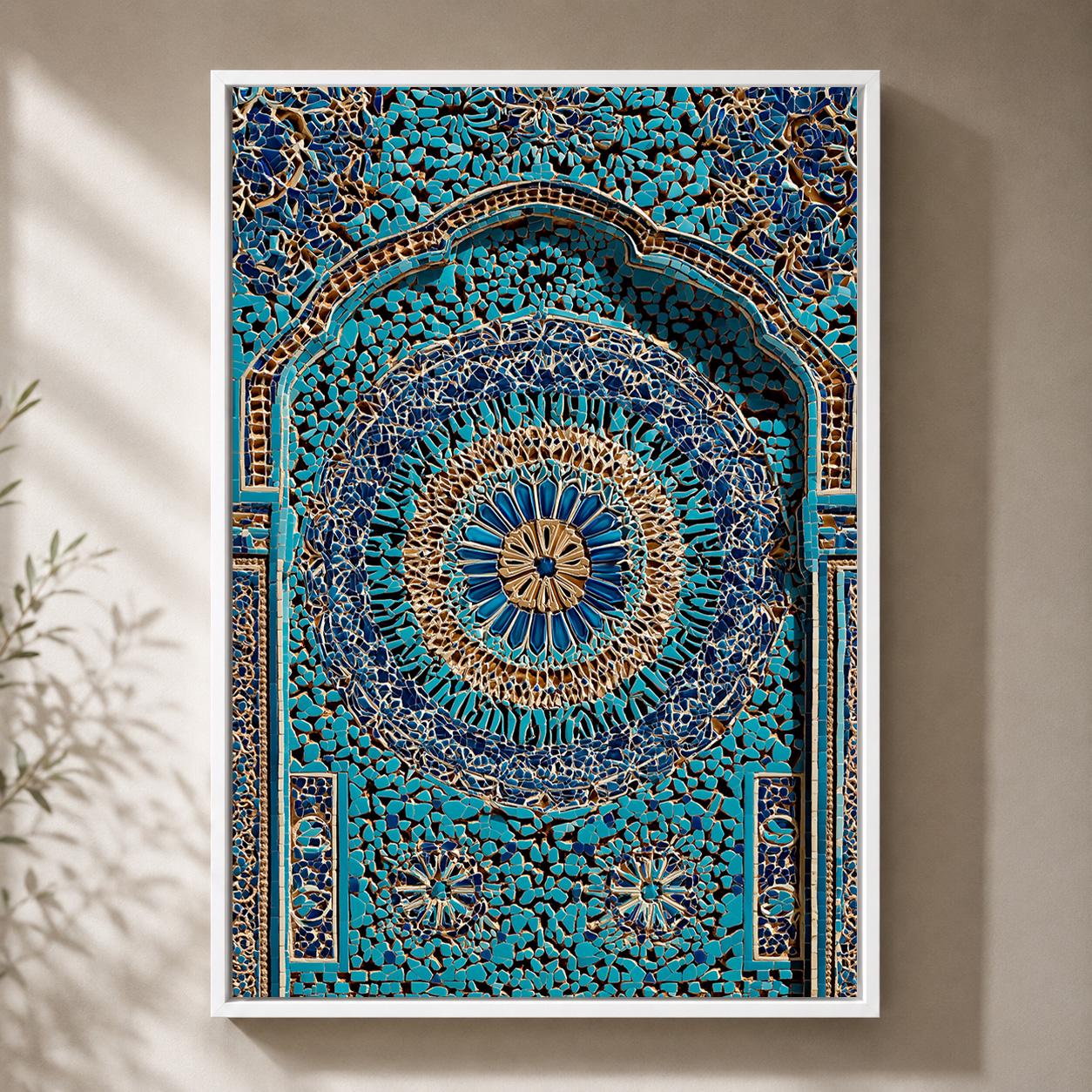 Moroccan Mosaic Framed Canvas Art