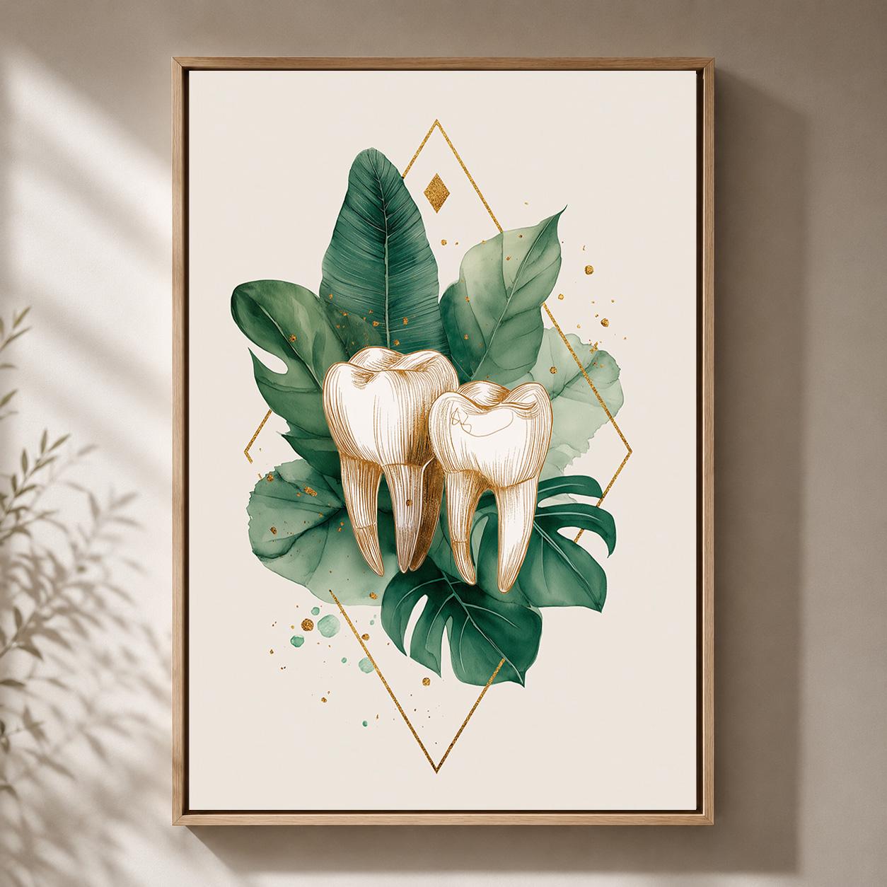 Gold Tooth Dental Clinic Botanical Print