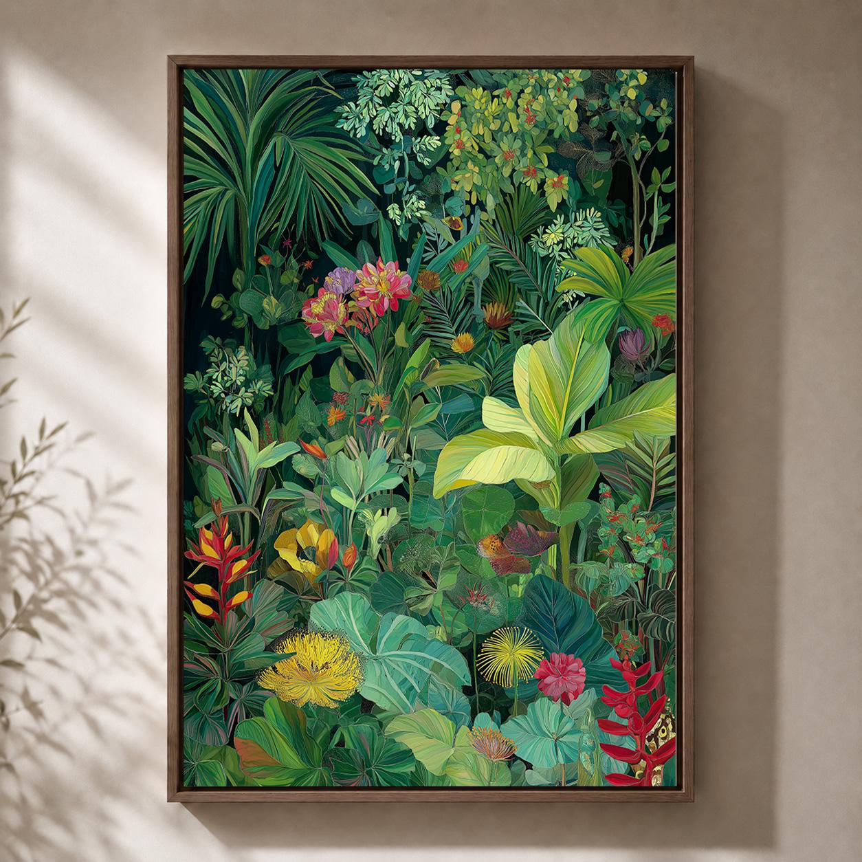 Tropical Jungle Framed Canvas Print