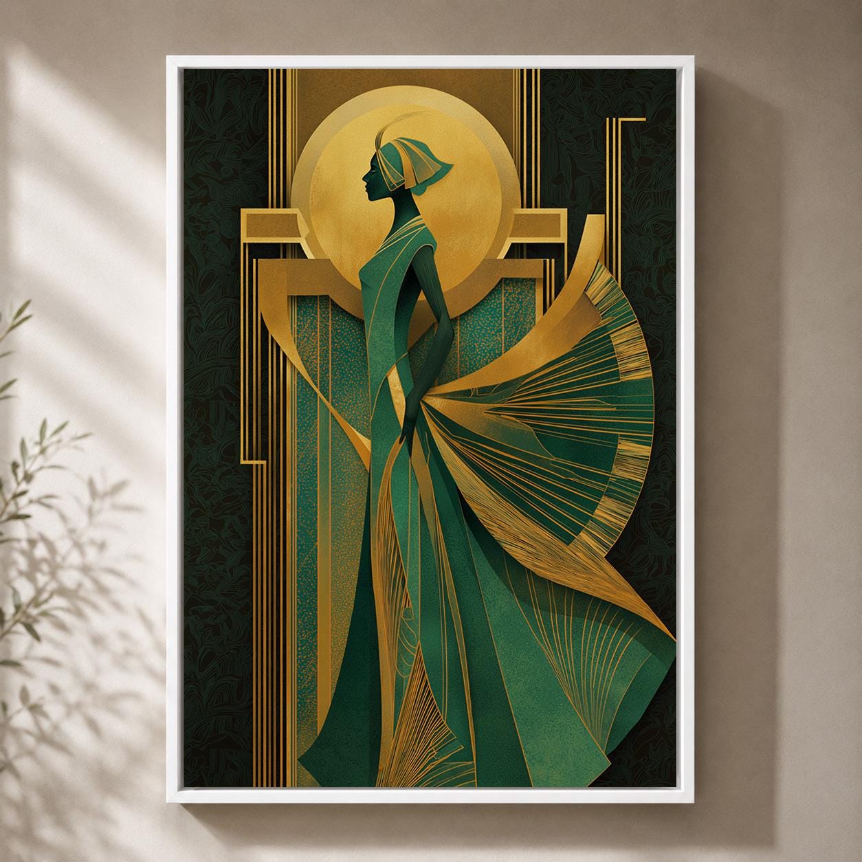 Art Deco Goddess Framed Canvas 2