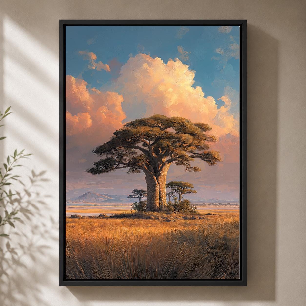 African Baobab Tree Framed Canvas