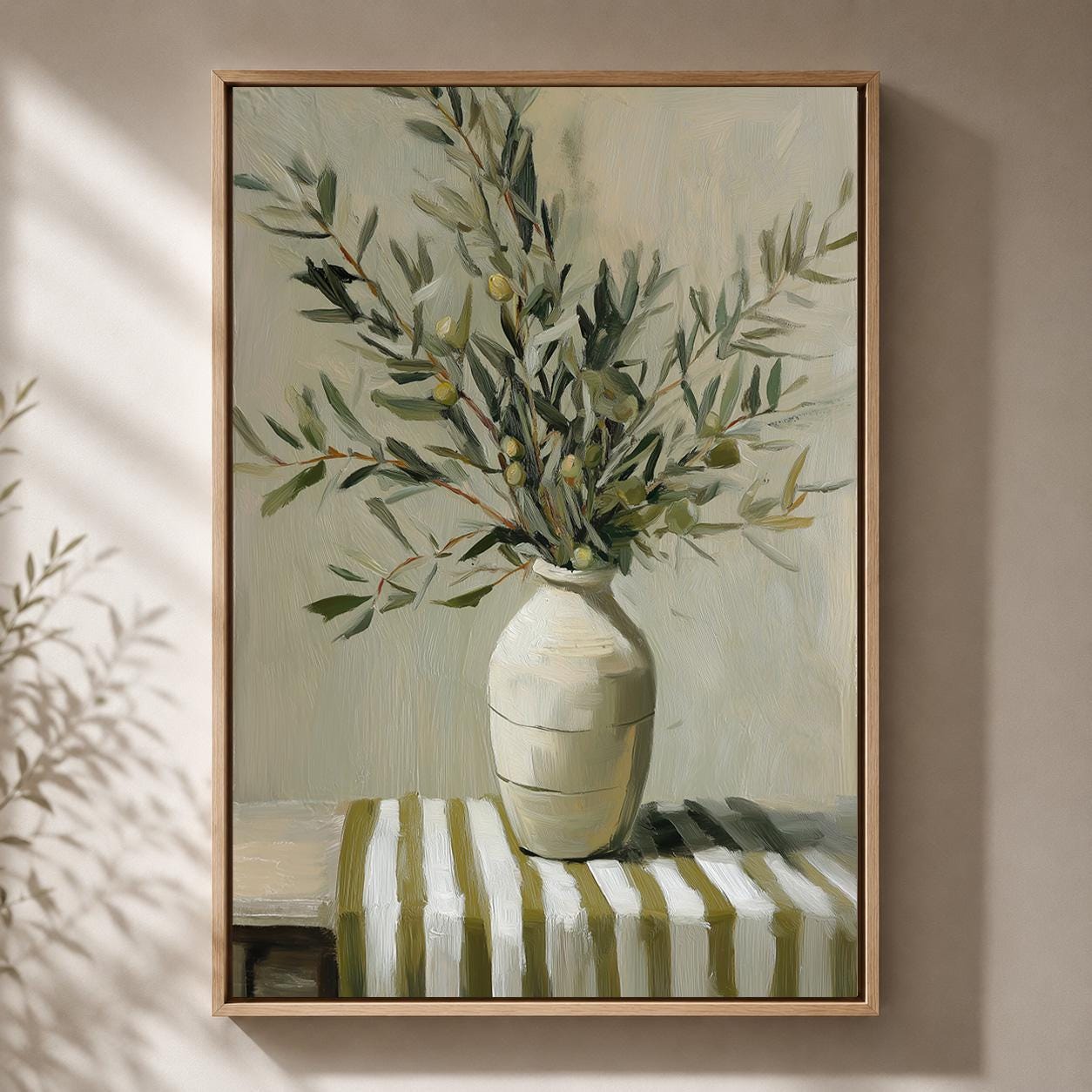 Mediterranean Kitchen Olive Branch Framed Canvas