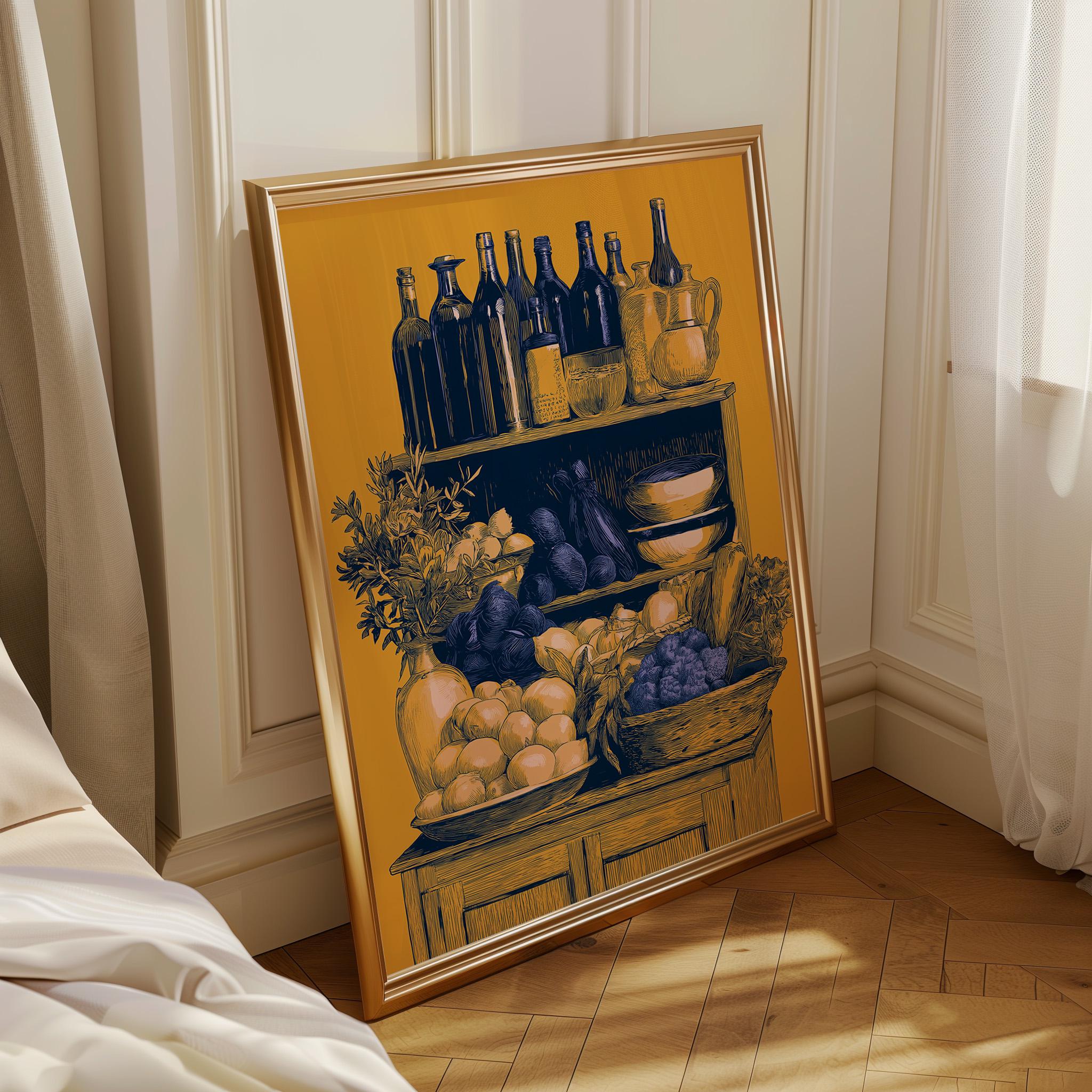 Mediterranean Pantry Rustic Fruit & Wine Print