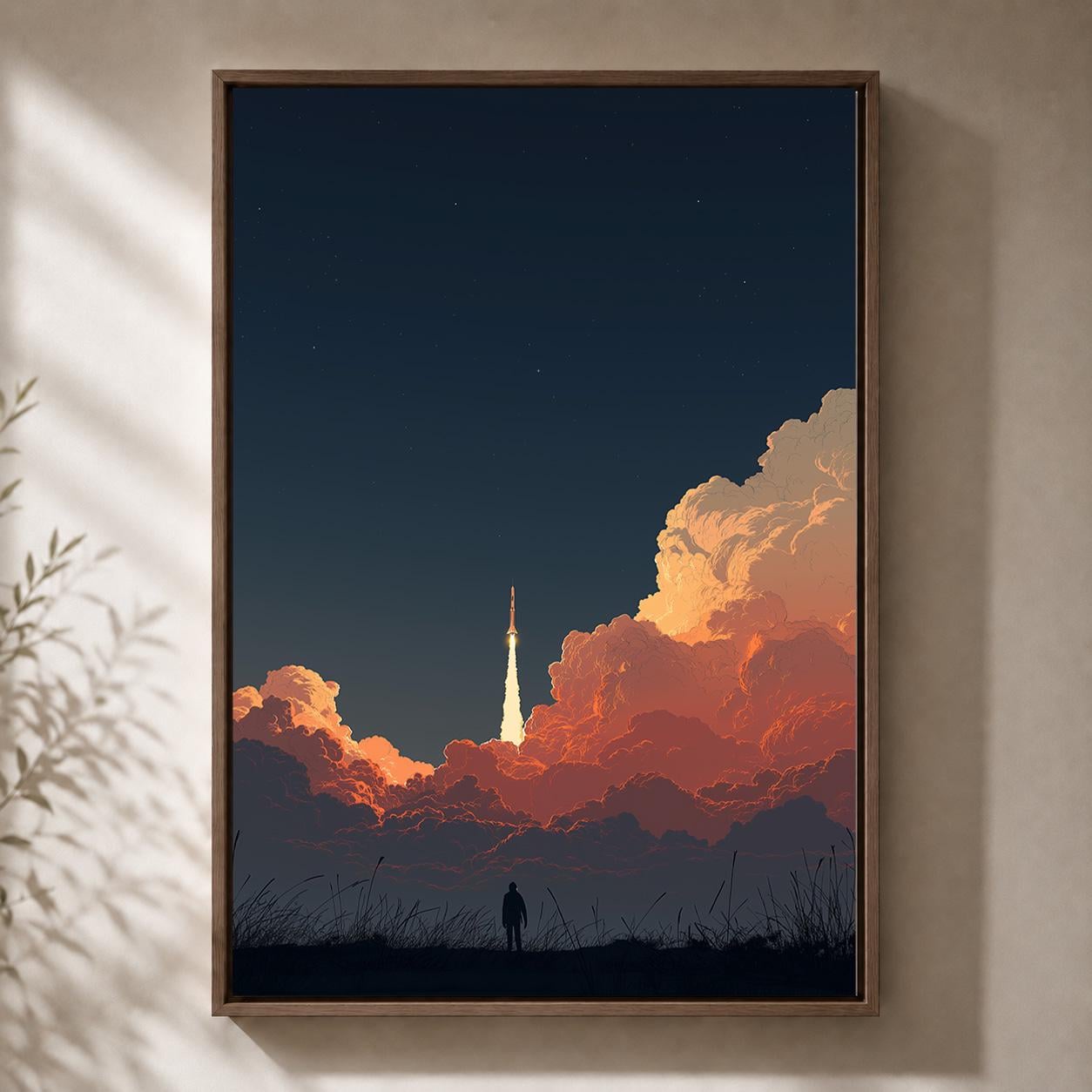 Rocket Launch Framed Canvas
