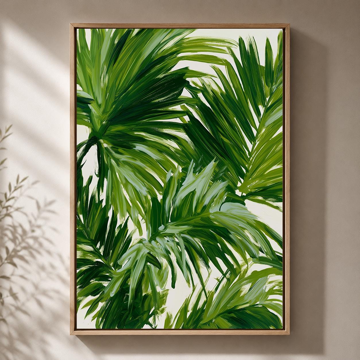 Tropical Palm Leaf Framed Canvas
