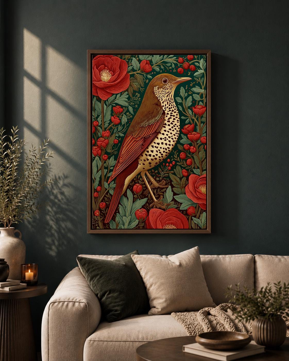 Song Thrush Framed Canvas
