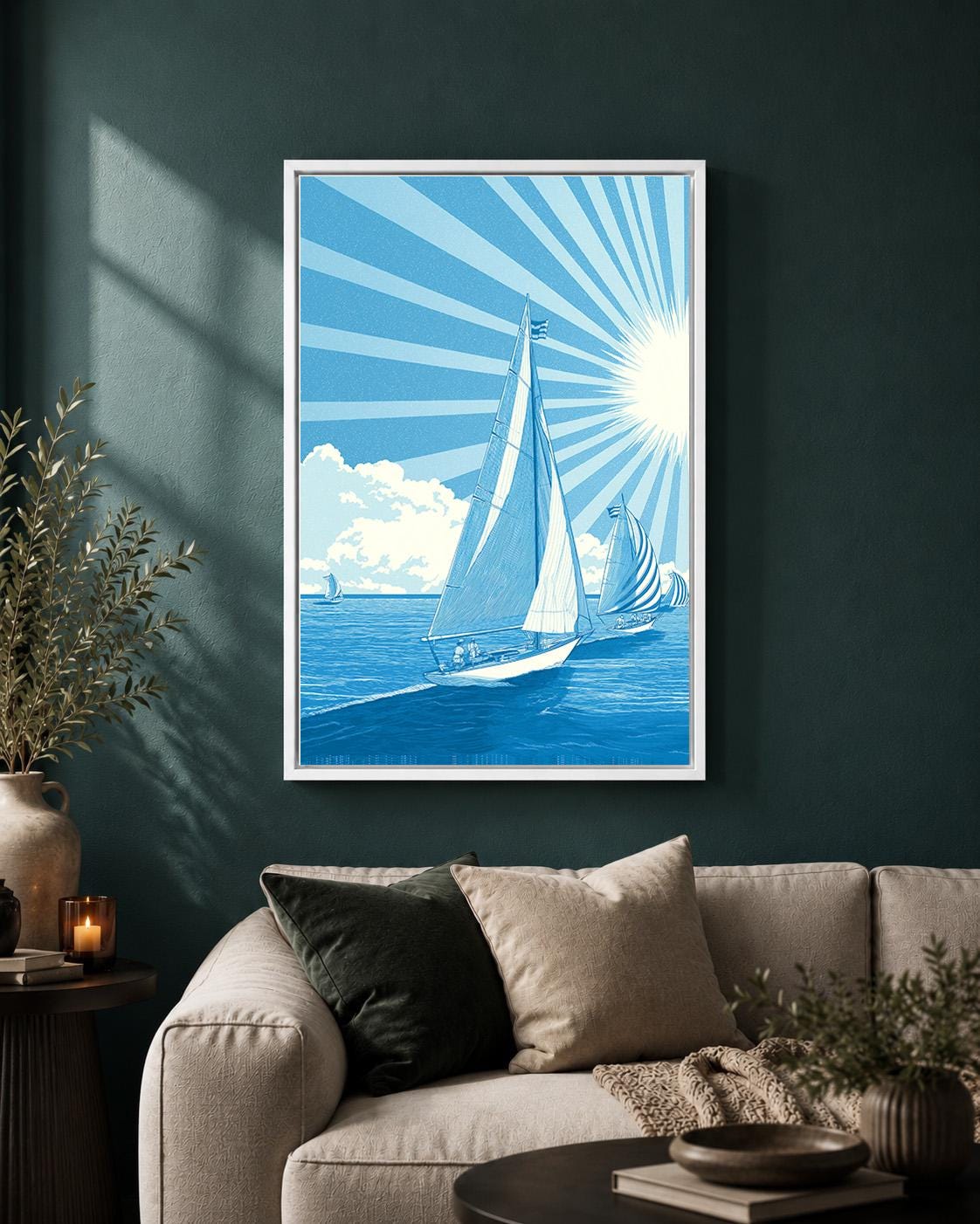 Vintage Sailing Framed Canvas Wall Art