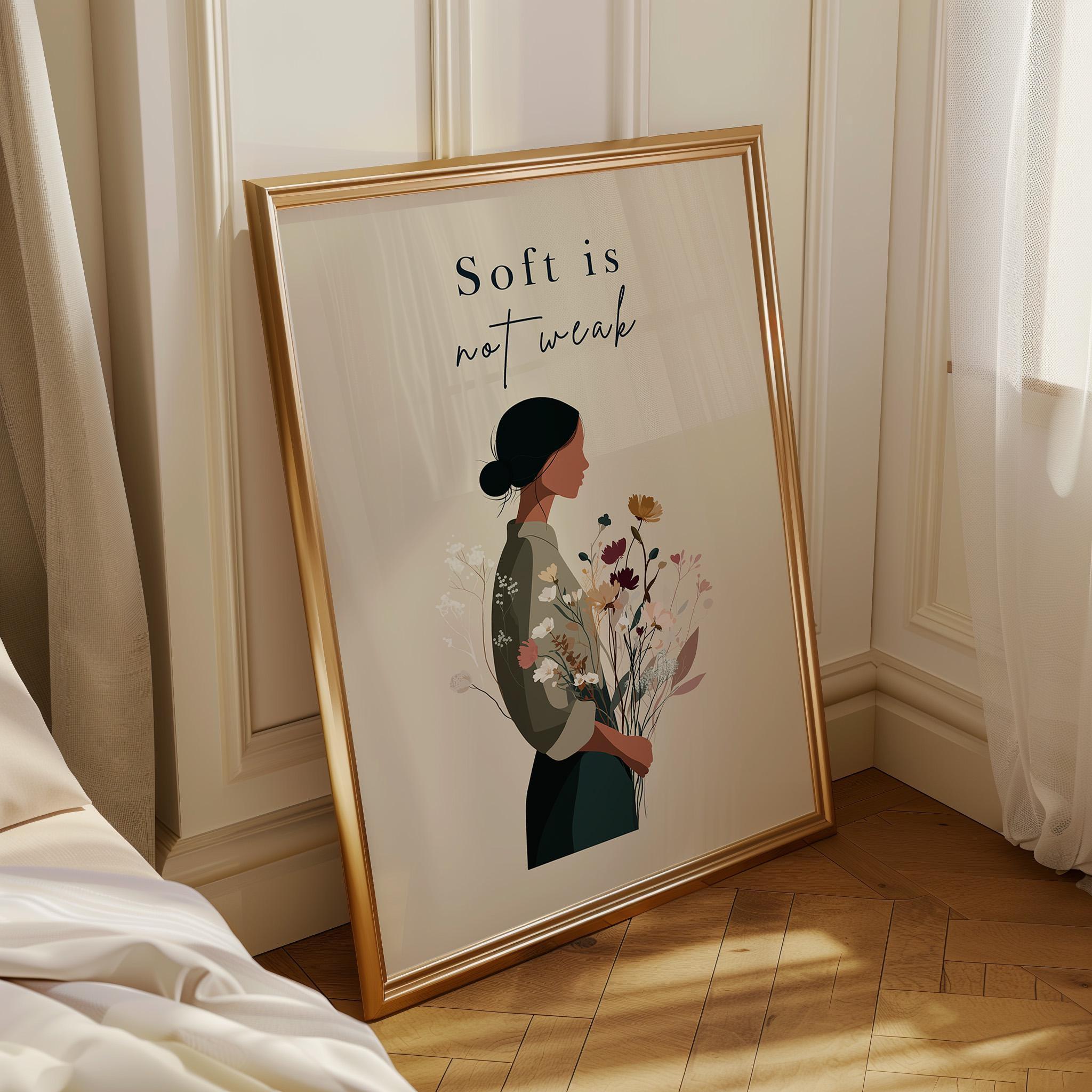 Soft Is Not Weak Feminist Empowerment Activist Wall Art by The Wall Art Studio