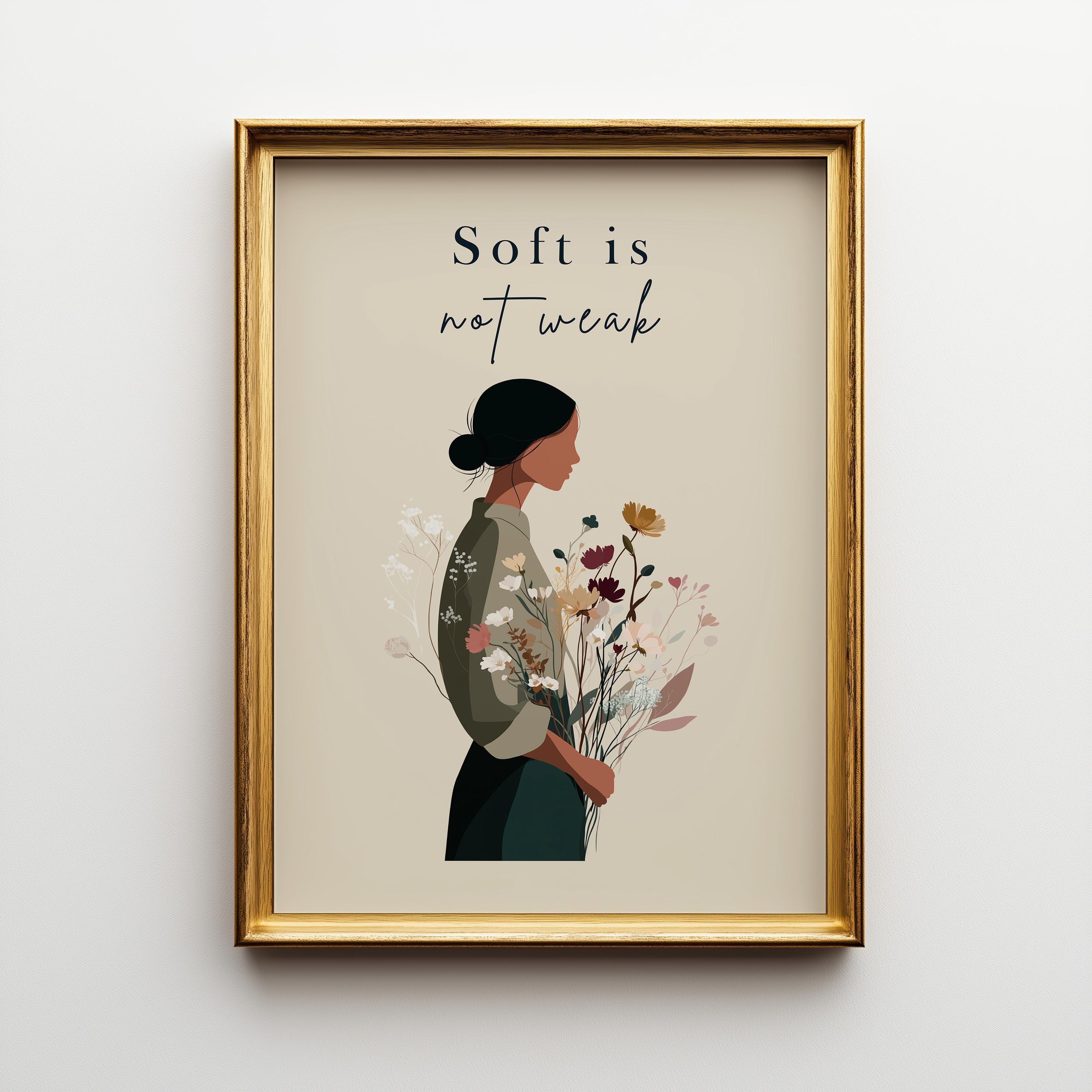 Soft Is Not Weak Feminist Empowerment Activist Wall Art by The Wall Art Studio