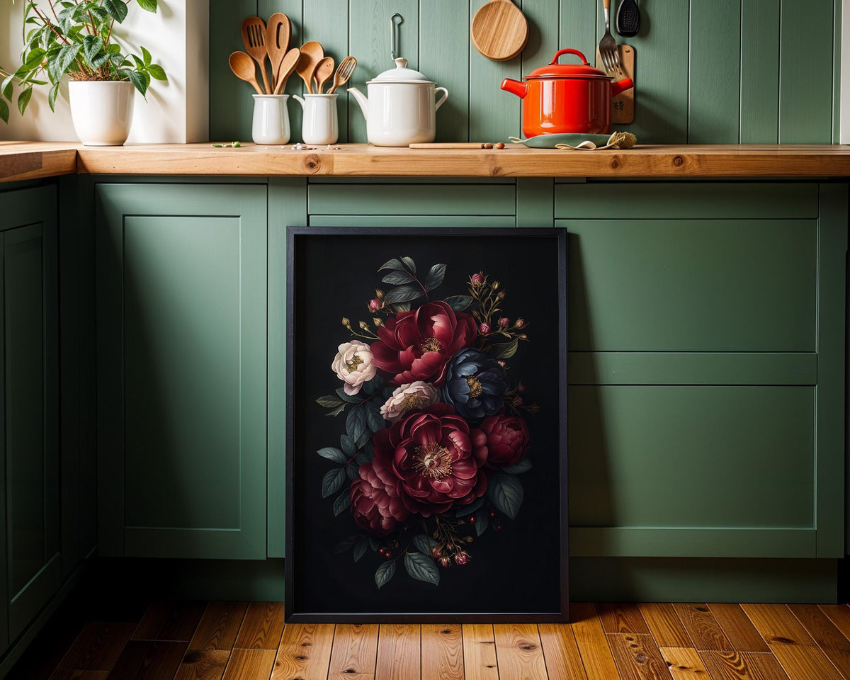 Gothic Red Rose Dark Romantic Floral Wall Art