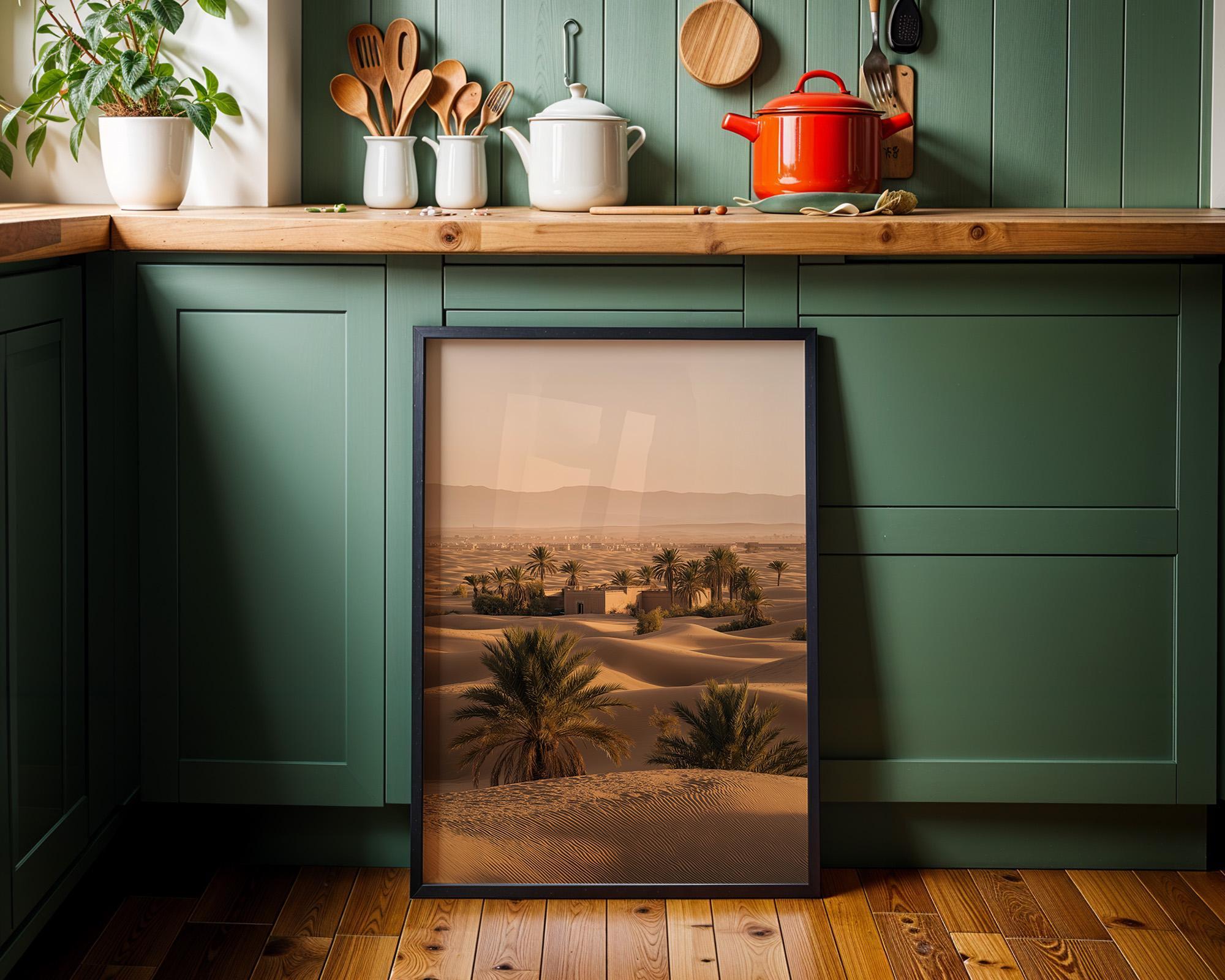 Warm Sunlit Moroccan Terracotta Archway Courtyard Wall Art by The Wall Art Studio