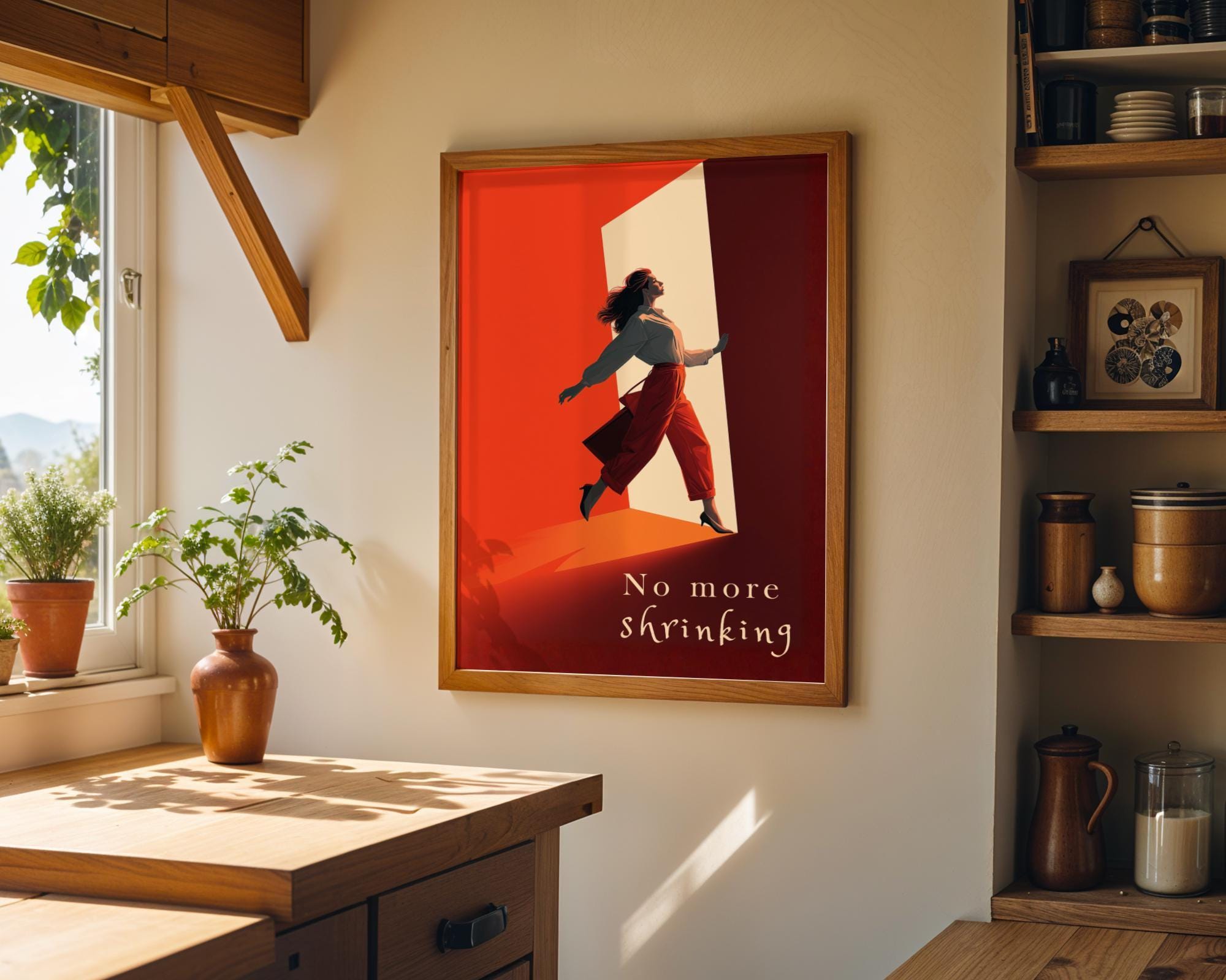 Feminist "No More Shrinking" Women’s Rights Quote Wall Art by The Wall Art Studio