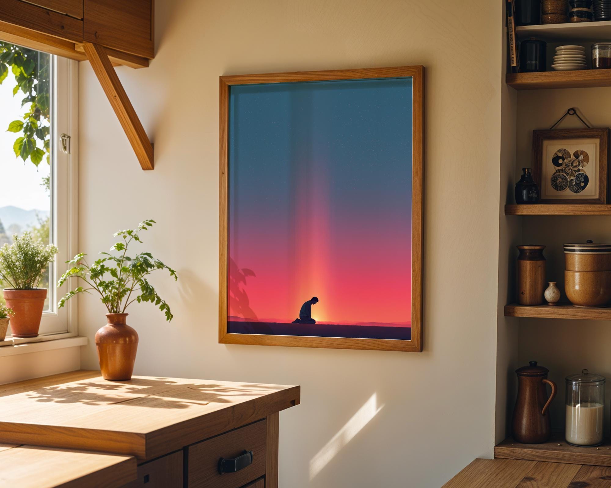 Christian Prayer Faith and Worship Minimalist Religious Wall Art by The Wall Art Studio