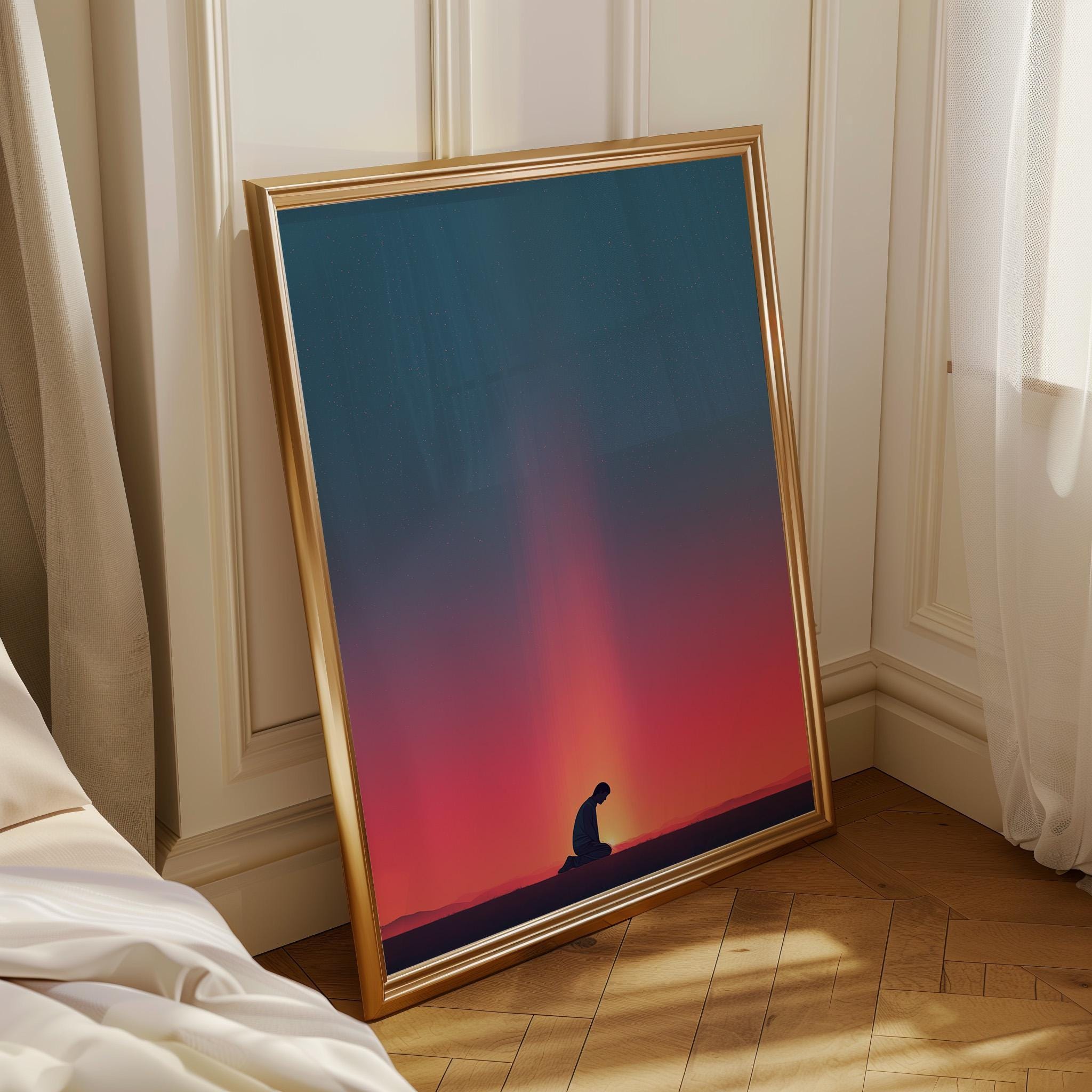 Christian Prayer Faith and Worship Minimalist Religious Wall Art by The Wall Art Studio