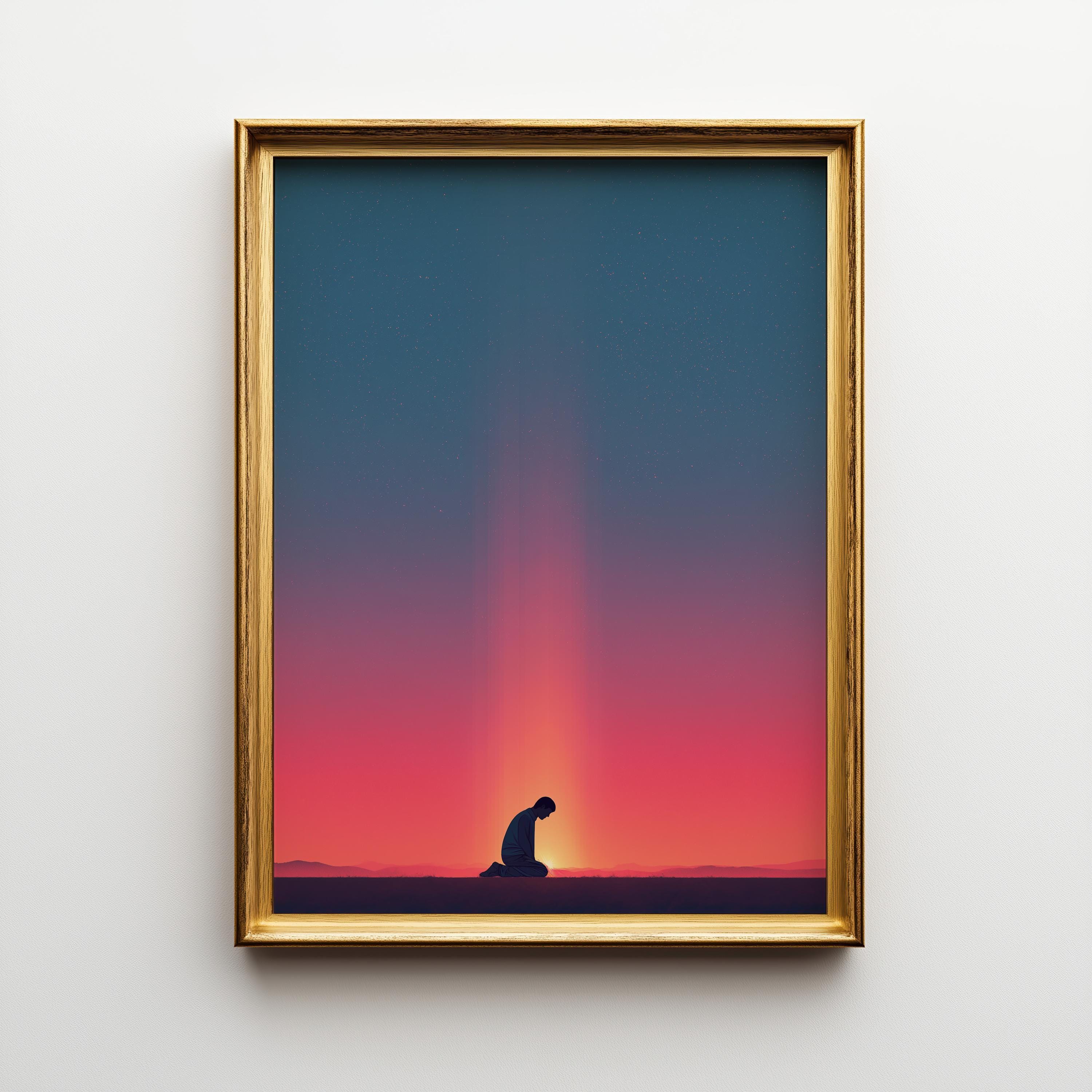 Christian Prayer Faith and Worship Minimalist Religious Wall Art by The Wall Art Studio