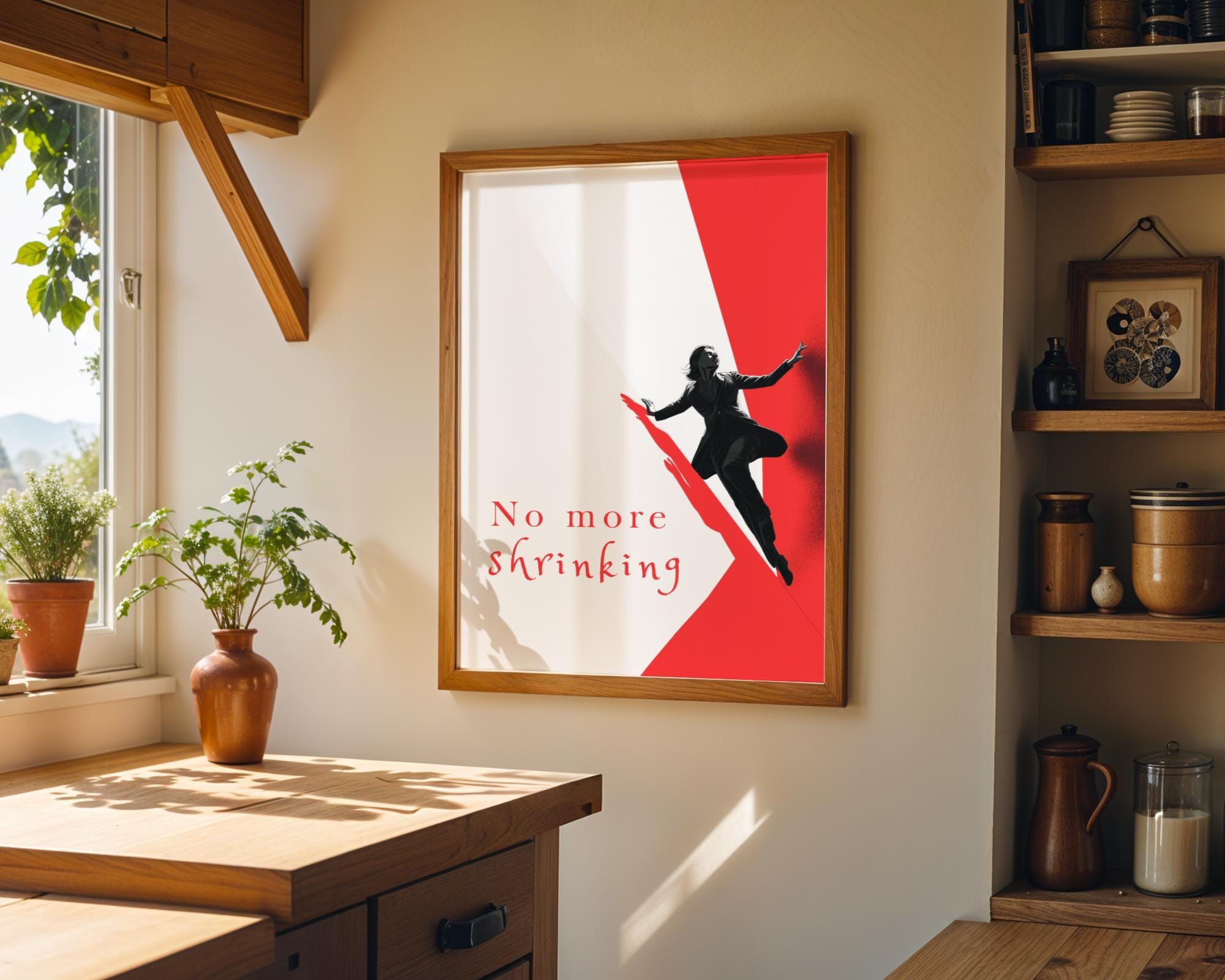 Feminist "No More Shrinking" Women’s Rights Quote Wall Art by The Wall Art Studio