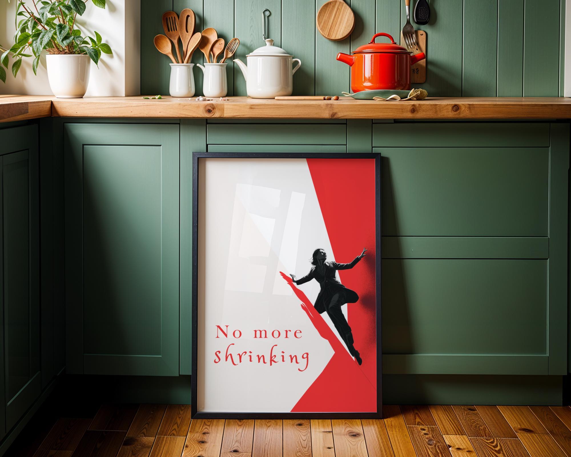 Feminist "No More Shrinking" Women’s Rights Quote Wall Art by The Wall Art Studio