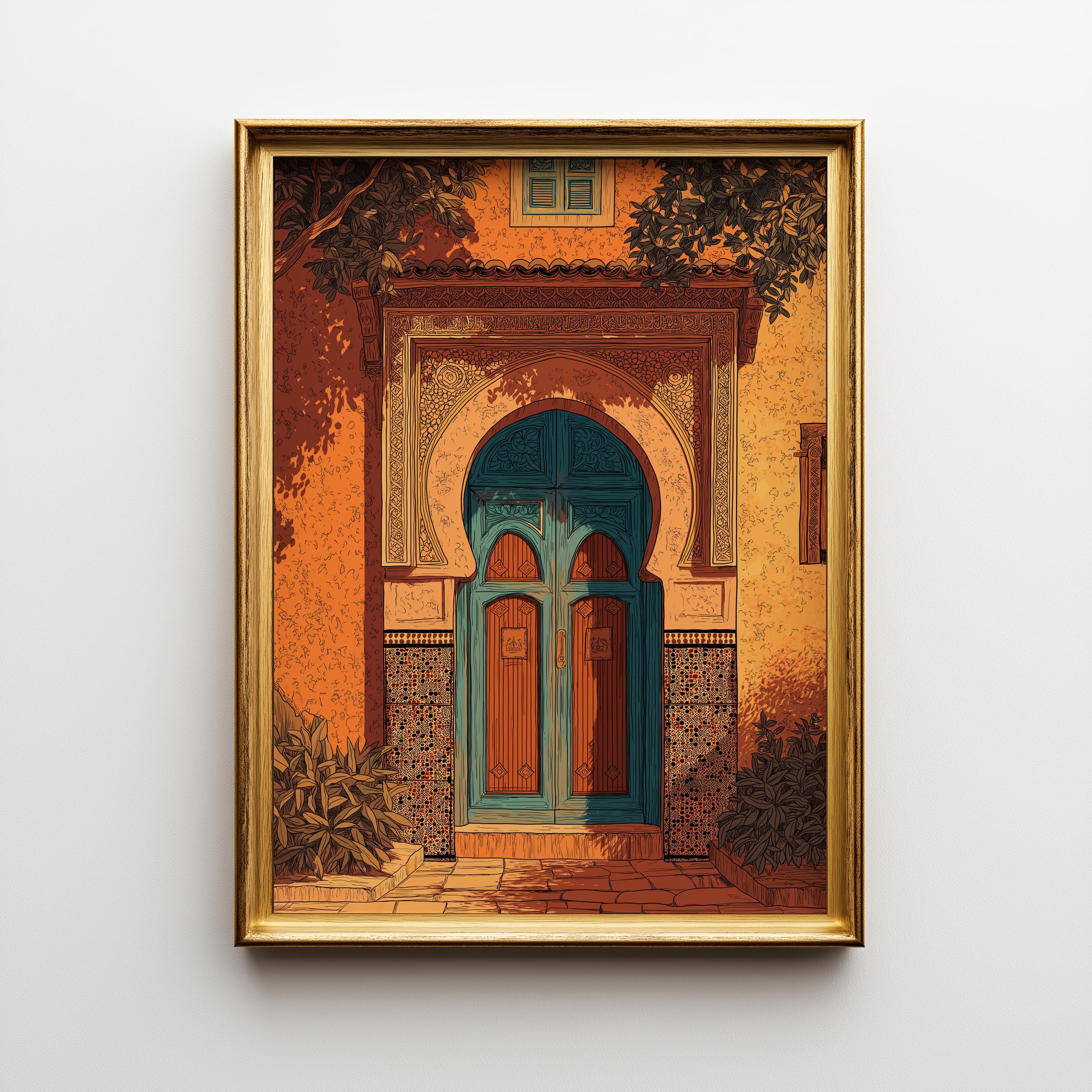 Moroccan Door Print Terracotta Arch Desert Boho Wall Art by The Wall Art Studio