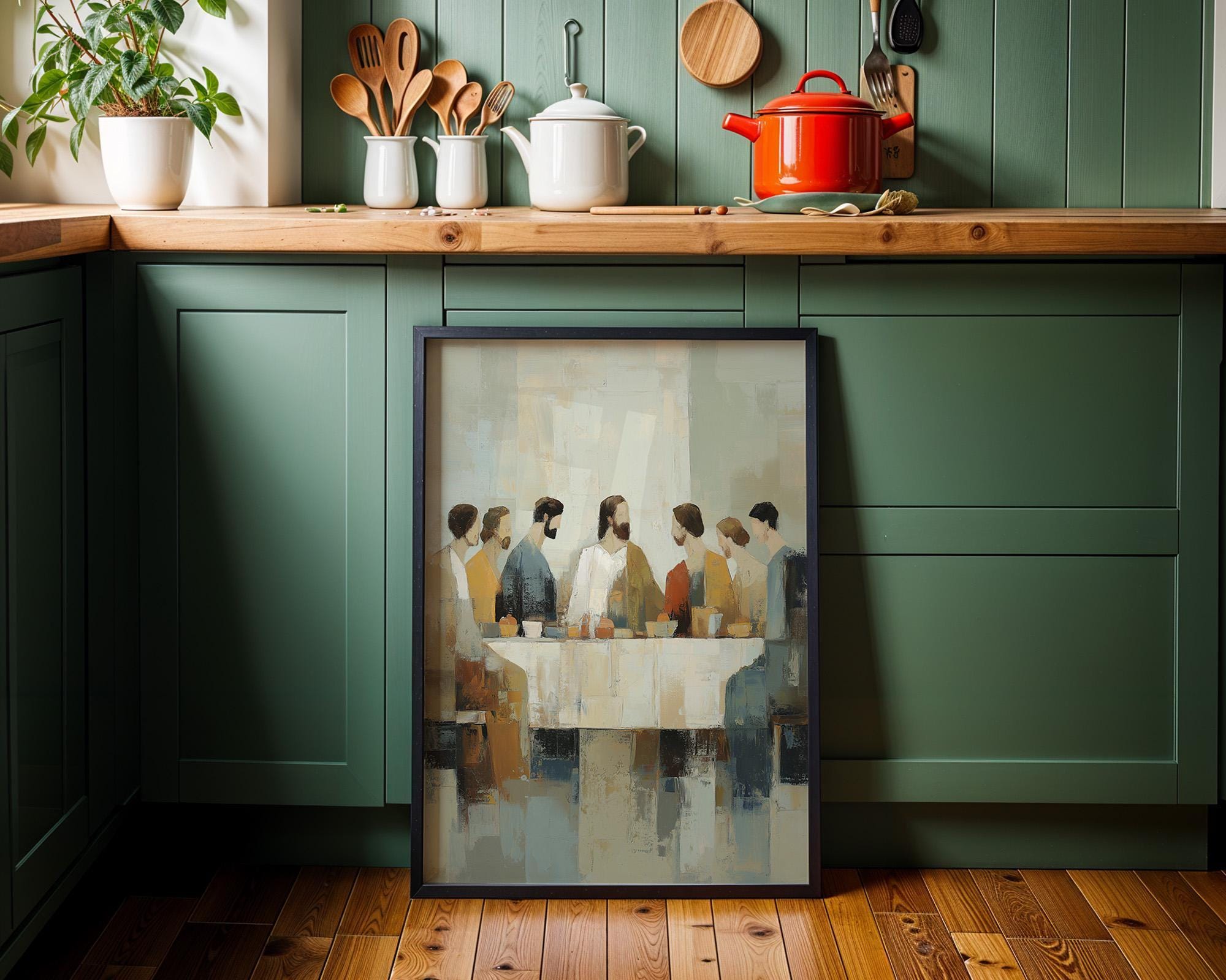 Abstract Last Supper Modern Christian Jesus and Disciples Wall Art by The Wall Art Studio