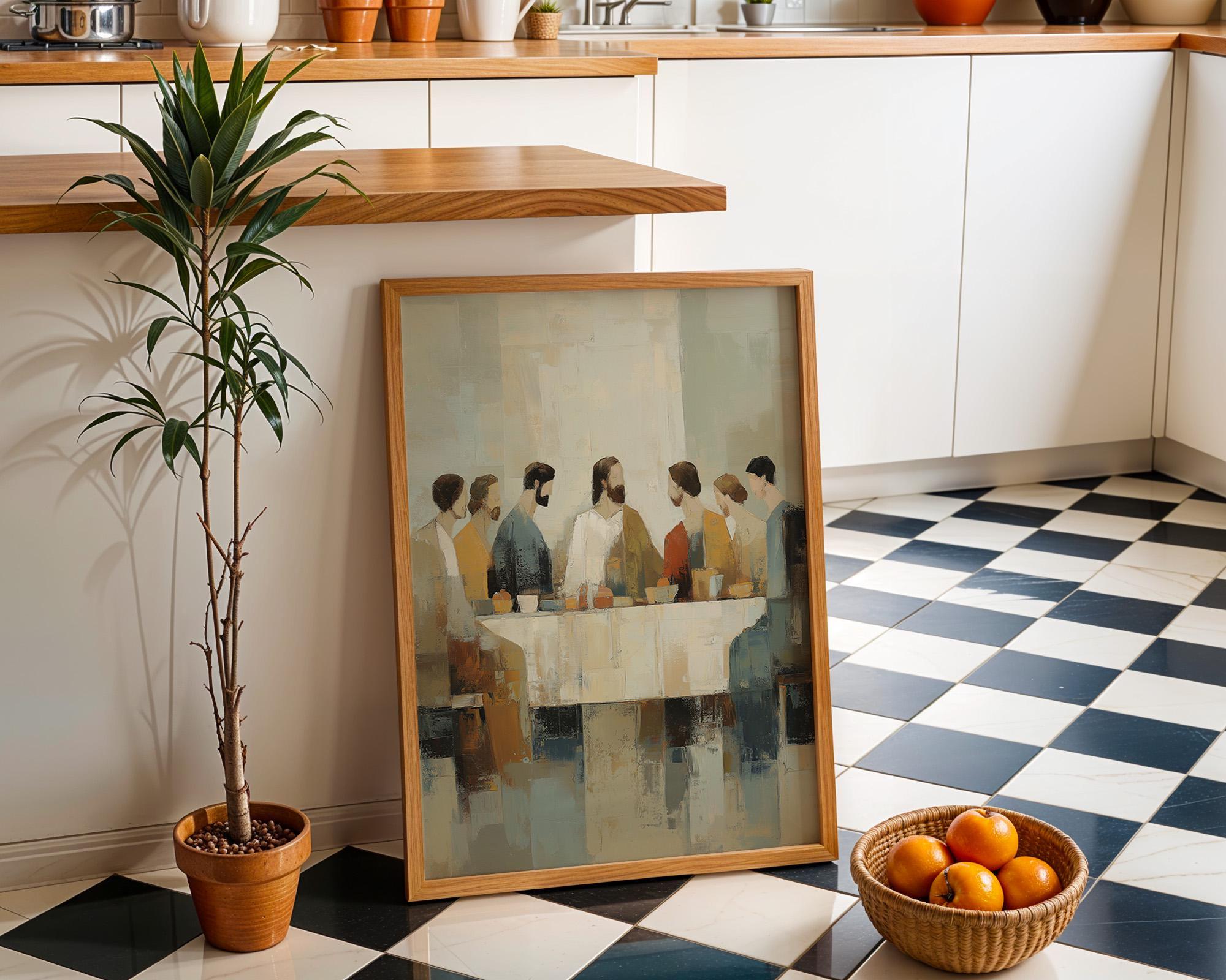Abstract Last Supper Modern Christian Jesus and Disciples Wall Art by The Wall Art Studio
