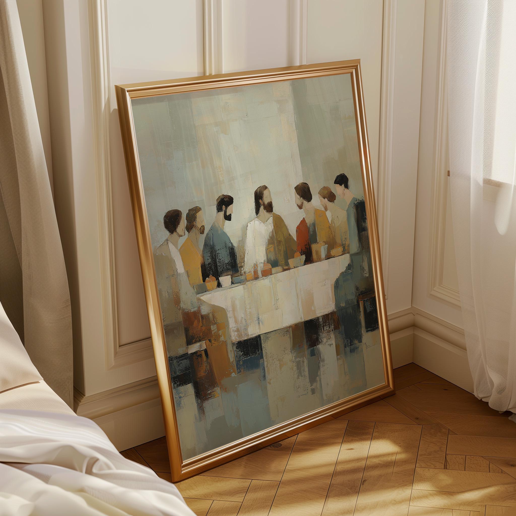 Abstract Last Supper Modern Christian Jesus and Disciples Wall Art by The Wall Art Studio
