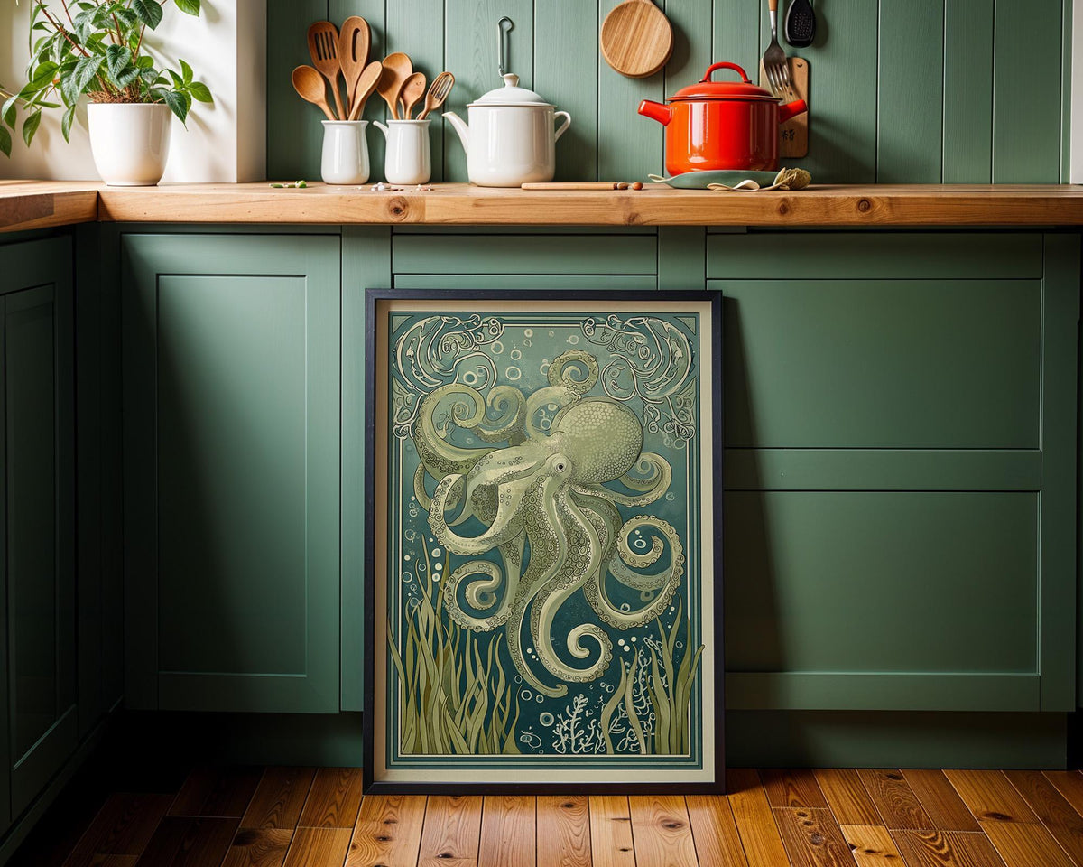 Octopus Coastal Ocean Nautical Sea Life Wall Art