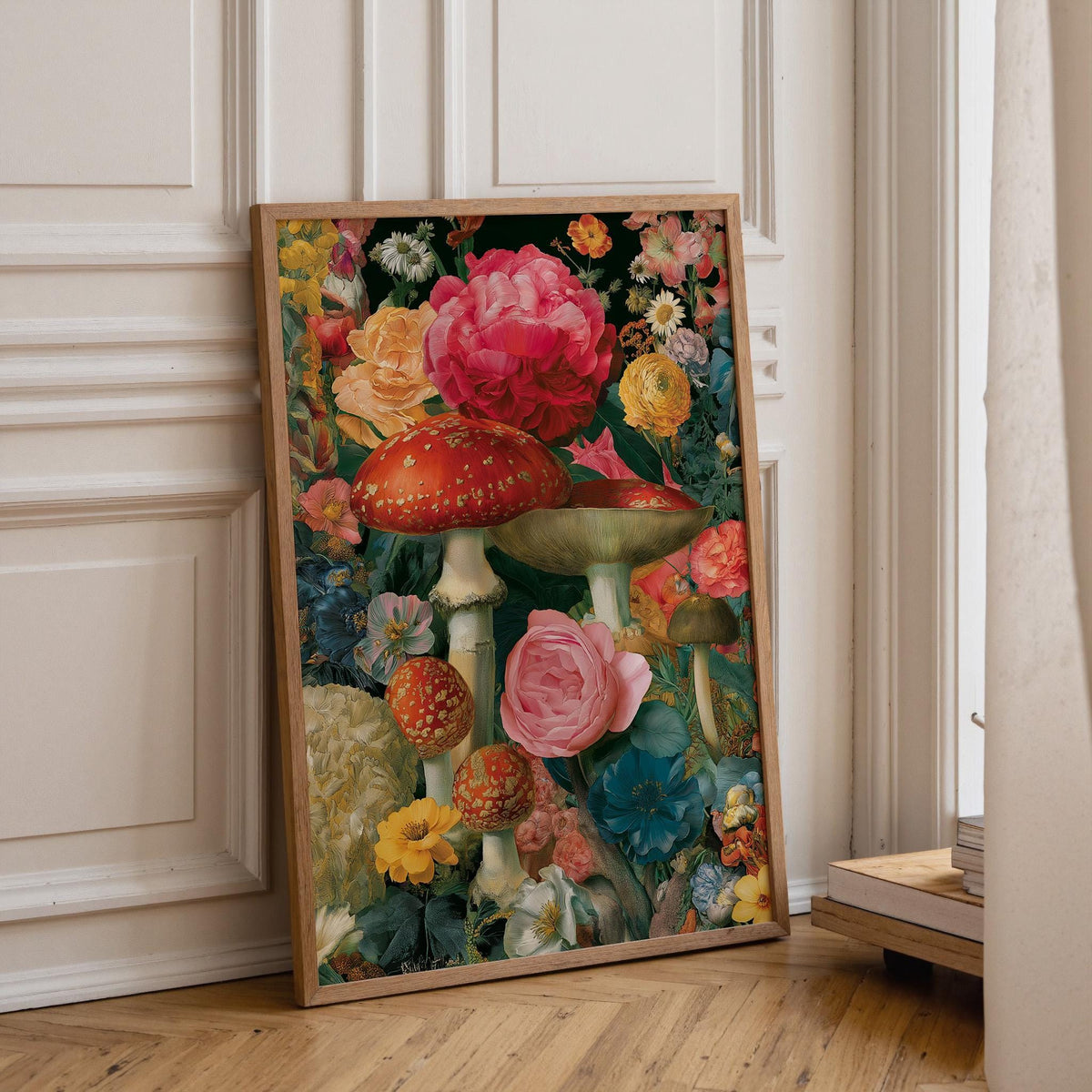 Dark Cottagecore Mushroom Vintage Botanical Toadstool Wall Art