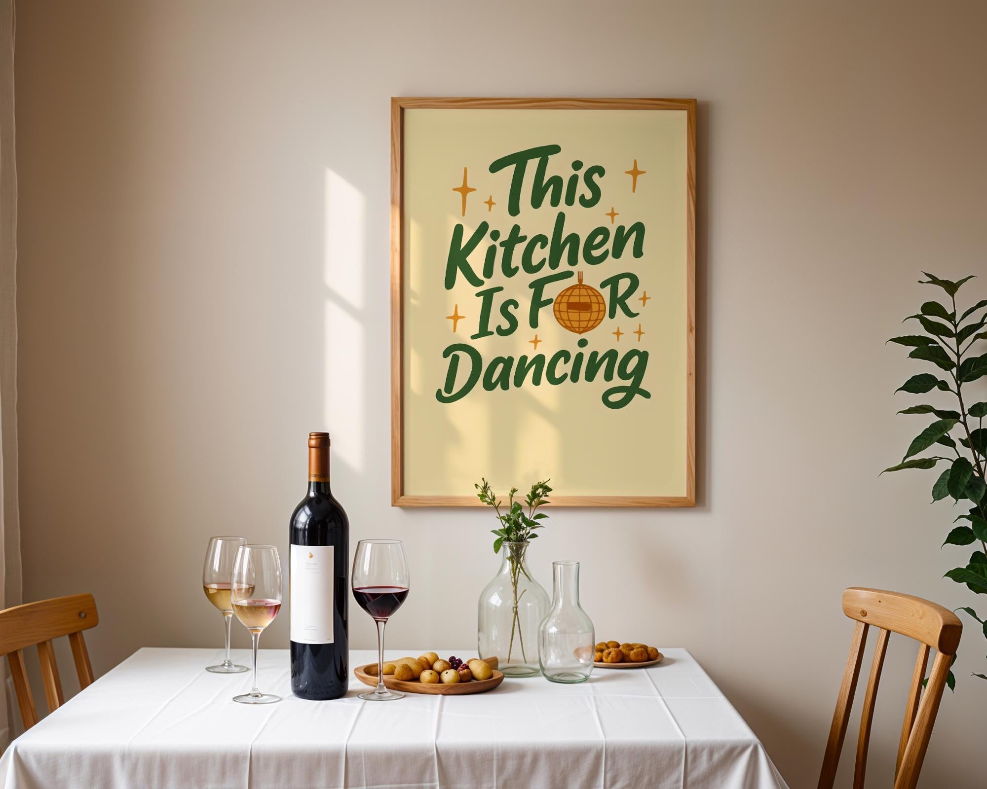 Green "This Kitchen is for Dancing" Kitchen Quote Wall Art by The Wall Art Studio - physical