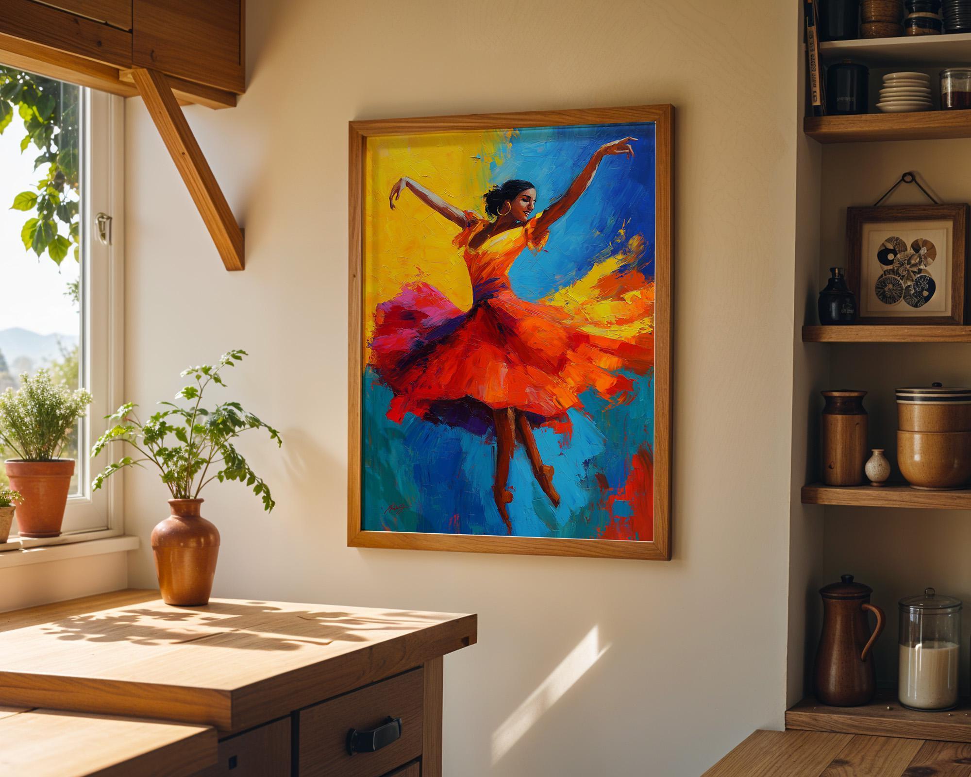 Puerto Rican Dancer Flamenco Latin Boho Wall Art by The Wall Art Studio