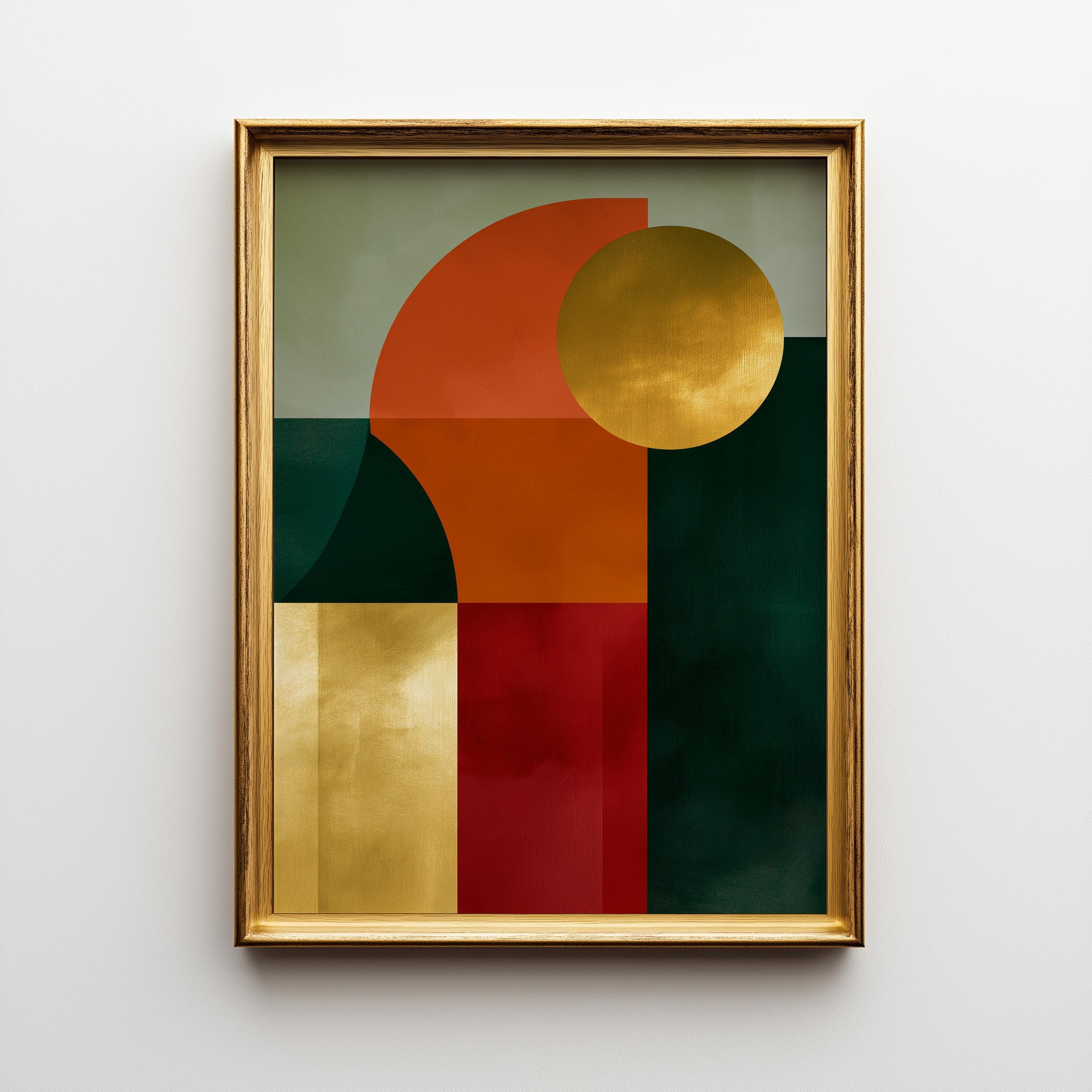 Gold Accent Neo Deco Geometric Wall Art by The Wall Art Studio