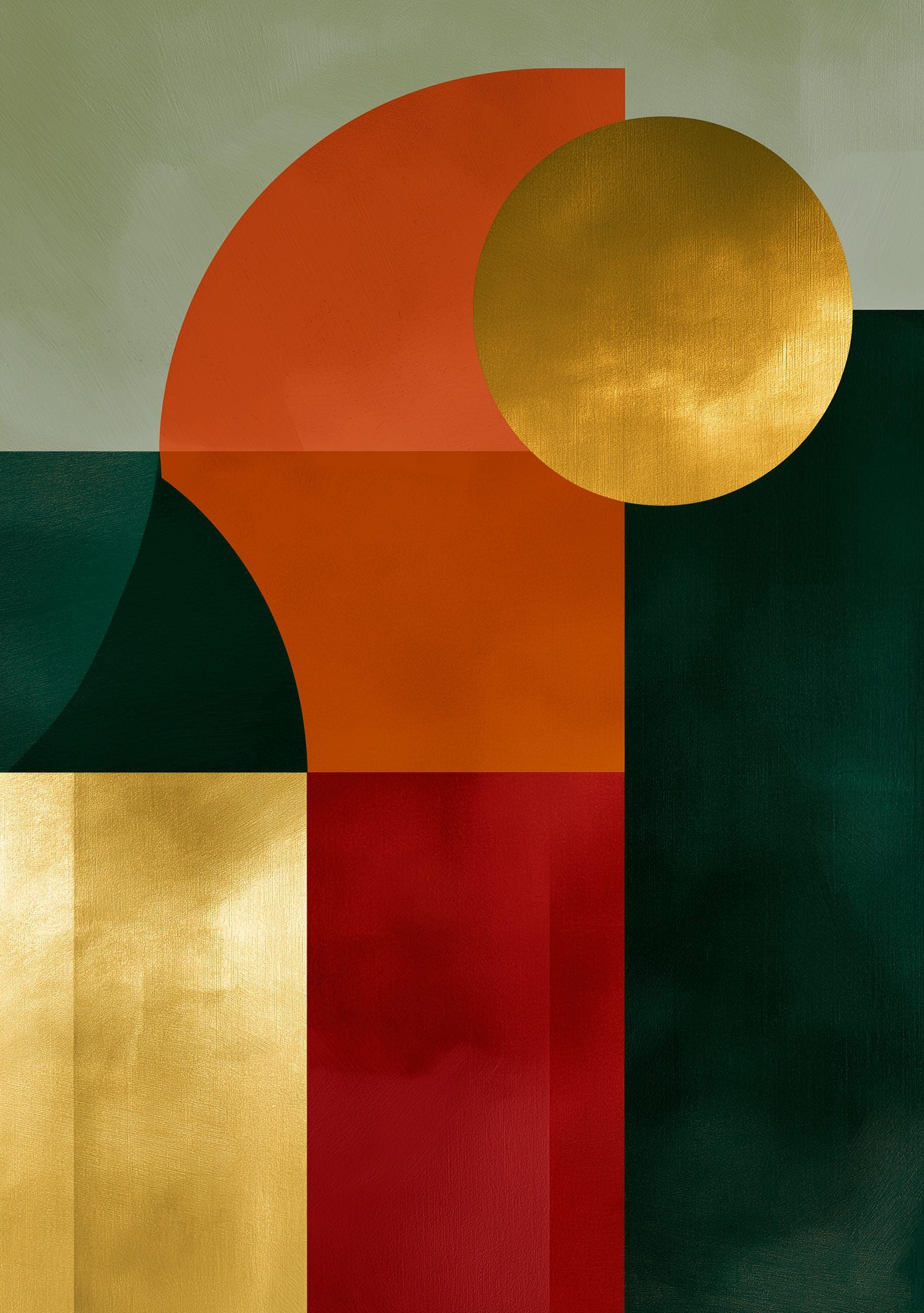 Gold Accent Neo Deco Geometric Wall Art by The Wall Art Studio