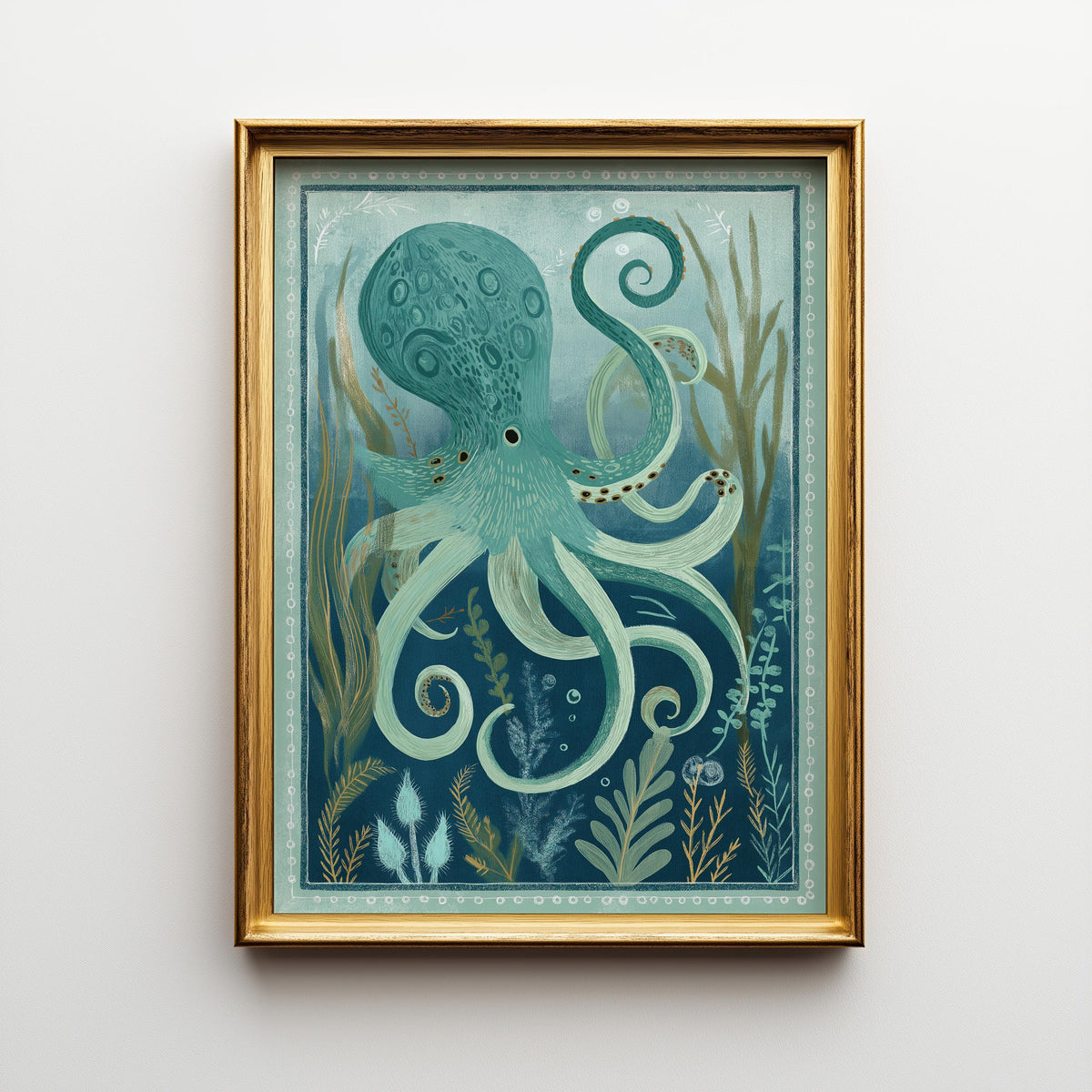 Octopus Coastal Ocean Nautical Sea Life Wall Art
