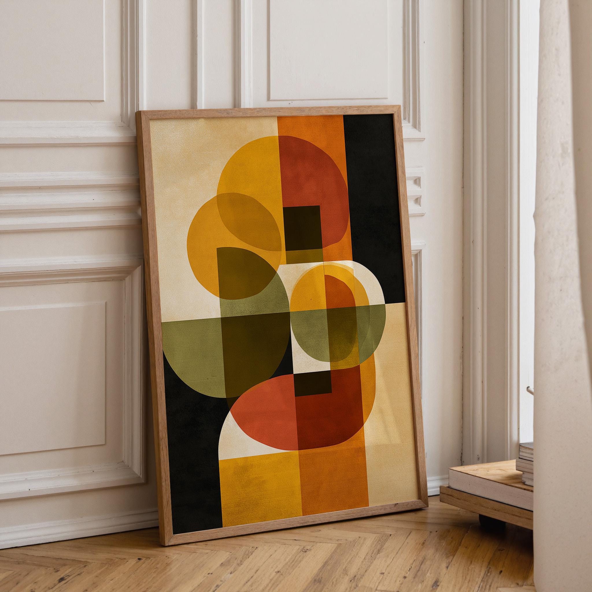 Mid-Century Modern Geometric Retro Abstract Shapes Wall Art