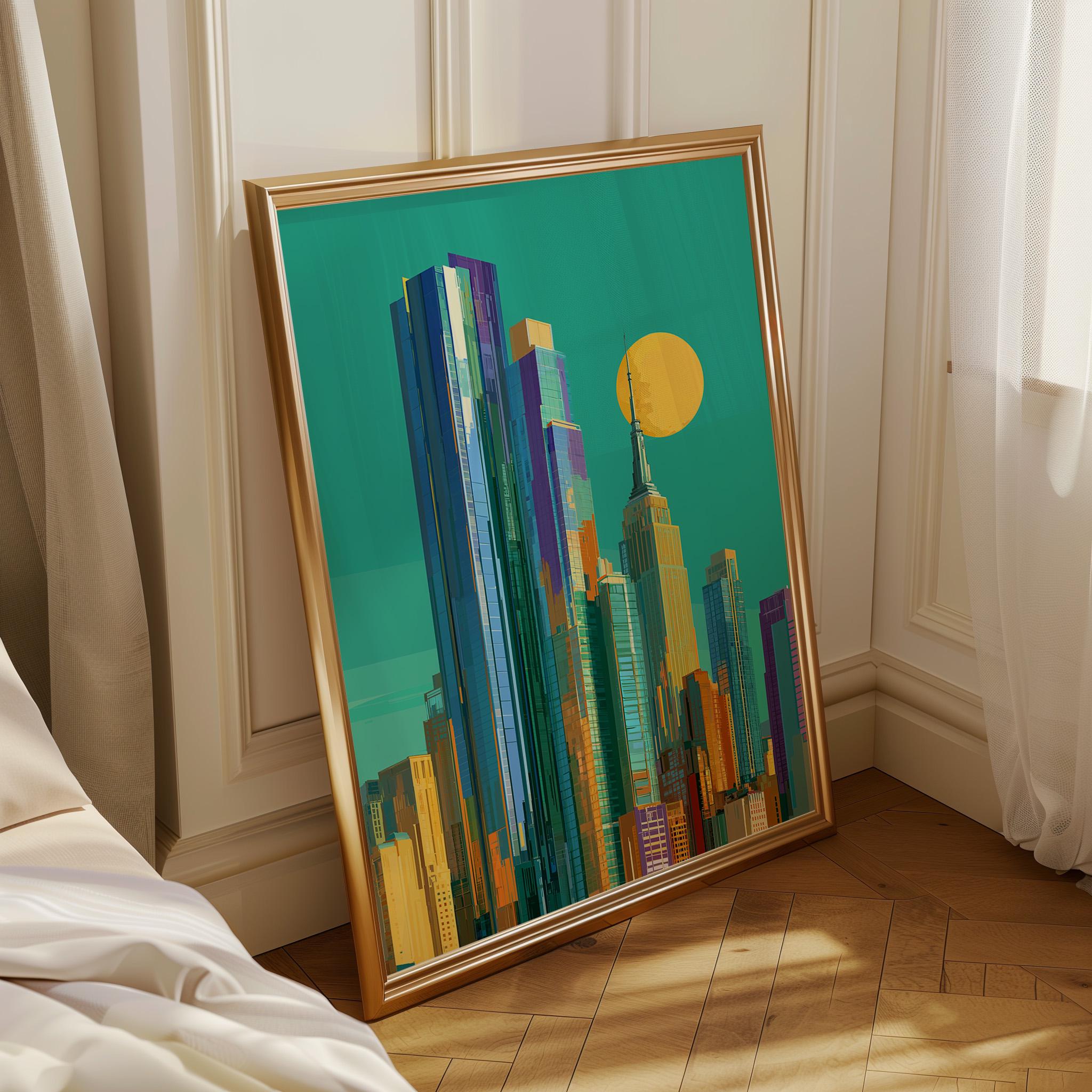 Art Deco Cityscape New York Skyline Wall Art by The Wall Art Studio