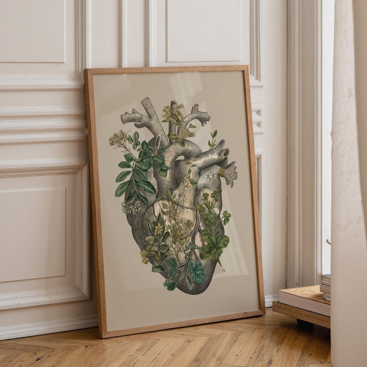Botanical Anatomical Heart Vintage Medical Floral Anatomy Wall Art by The Wall Art Studio - physical