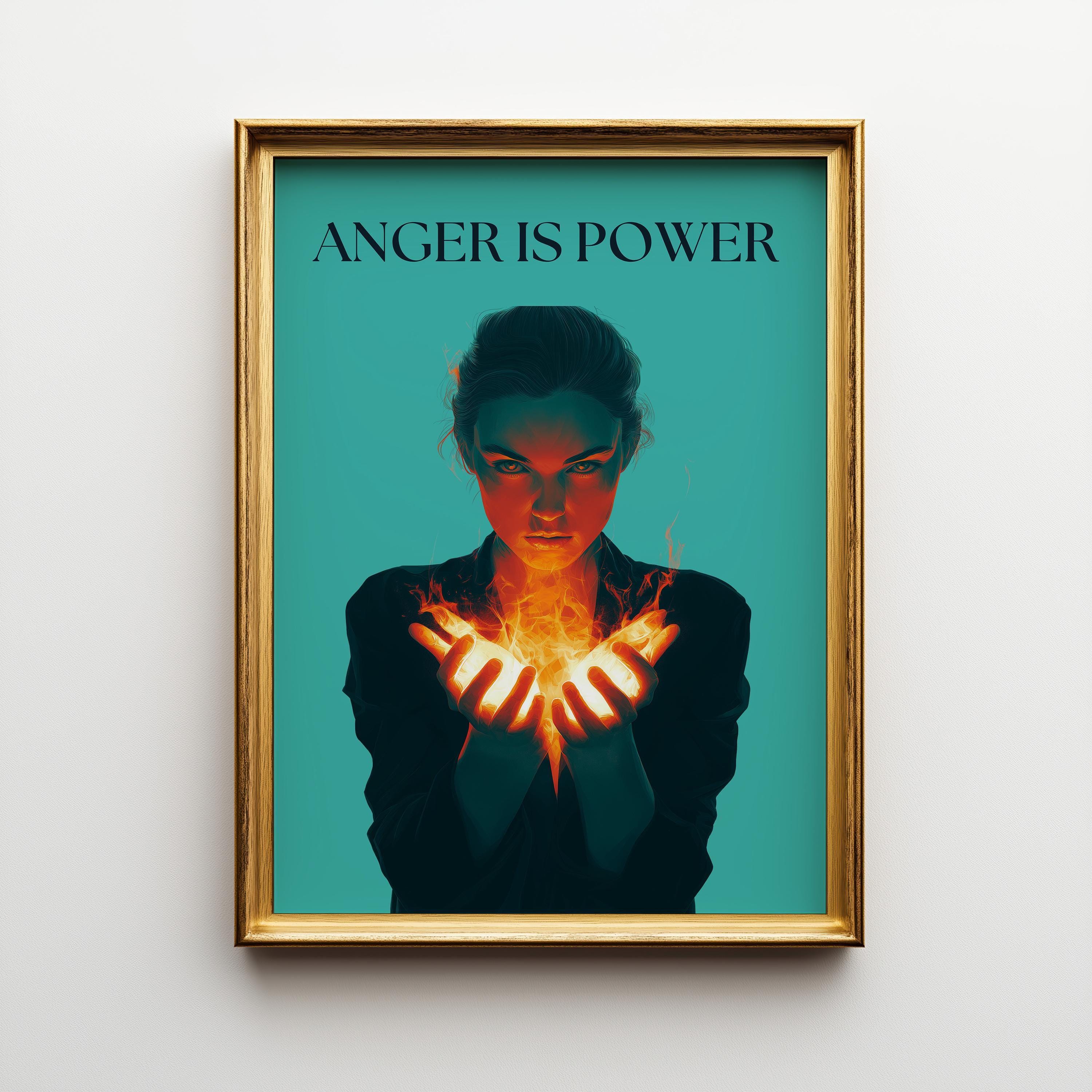 Anger Is Power Feminist Empowerment Activist Wall Art by The Wall Art Studio