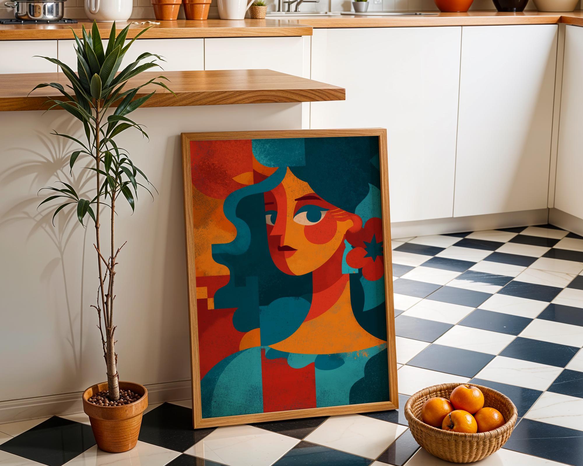 Hispanic-Inspired Feminist Portrait Bold Latin Colour Wall Art by The Wall Art Studio