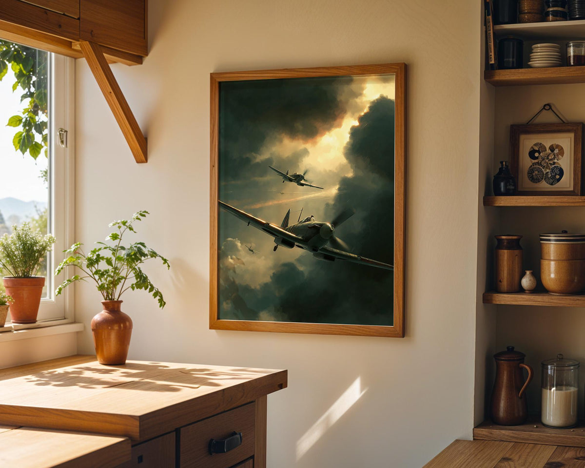 WW2 Fighter Plane Vintage Aviation Military Aircraft Wall Art